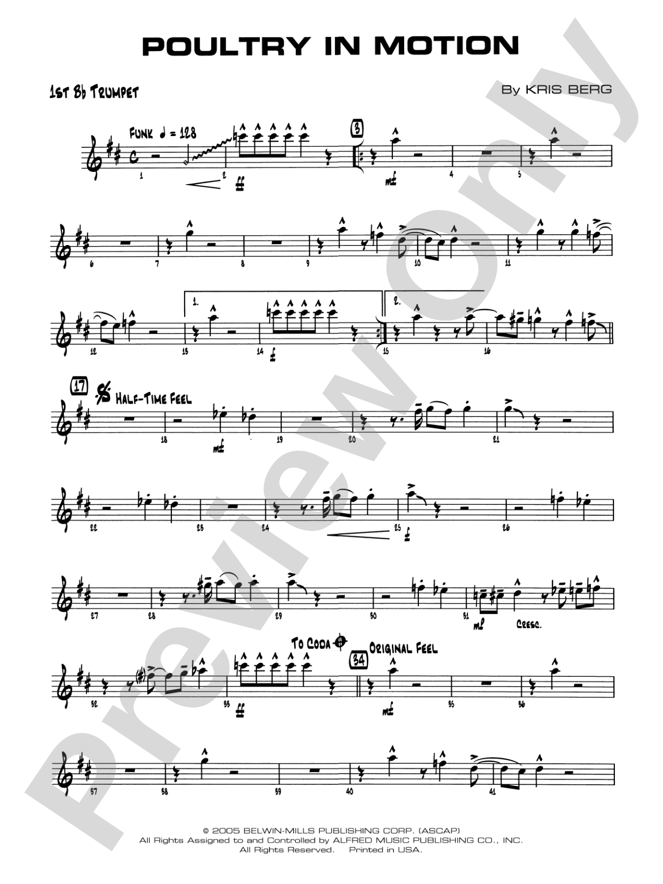 Poultry in Motion: 1st B-flat Trumpet