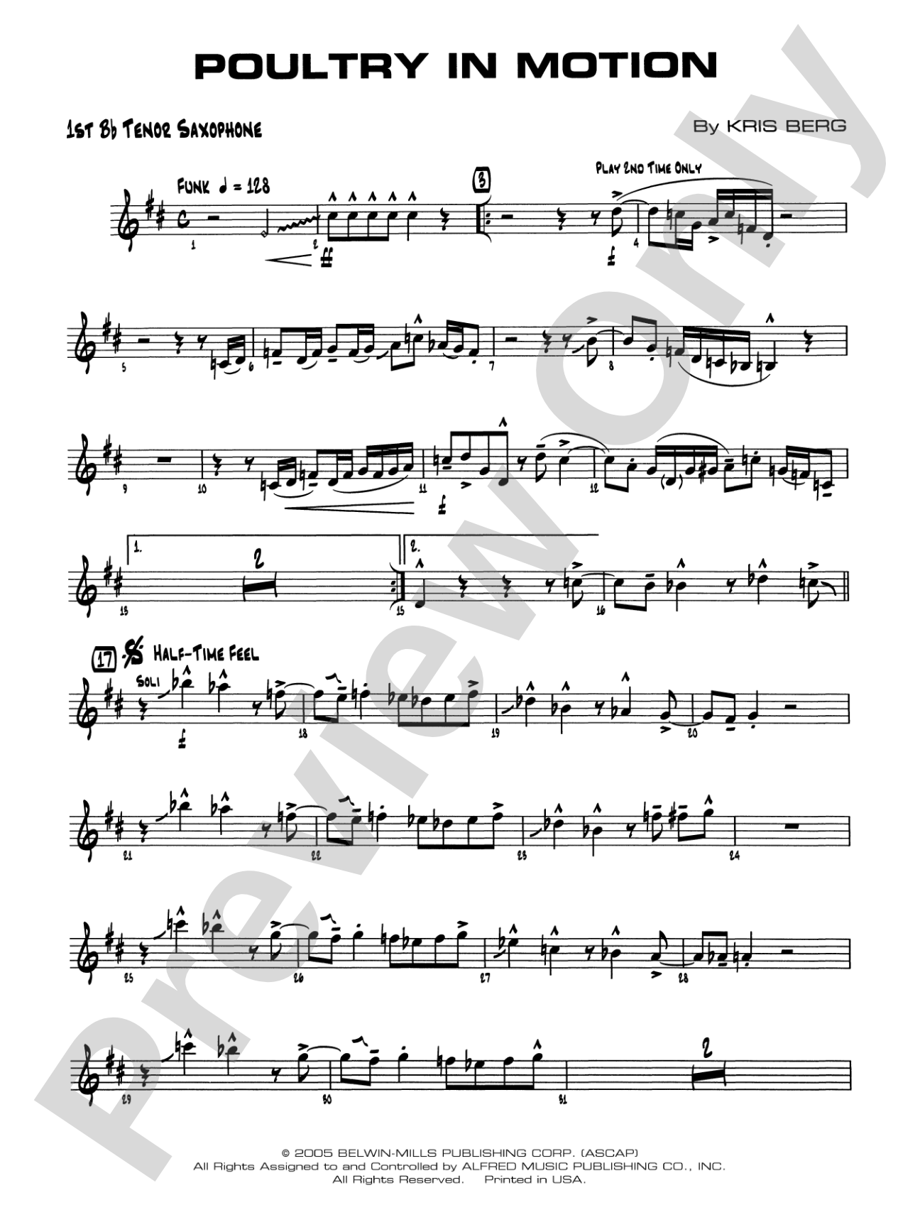 Poultry in Motion: B-flat Tenor Saxophone