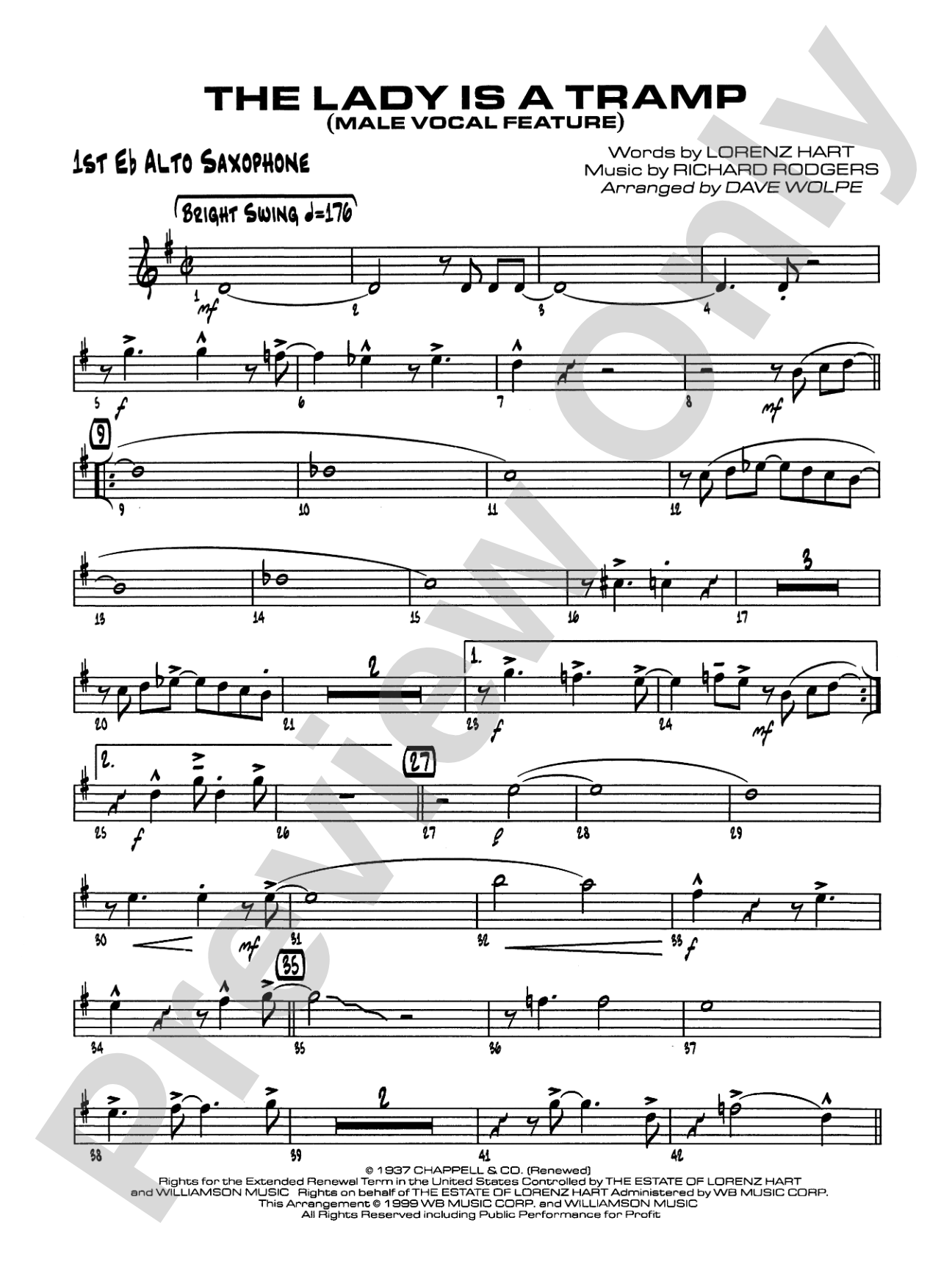 The Lady Is a Tramp: E-flat Alto Saxophone