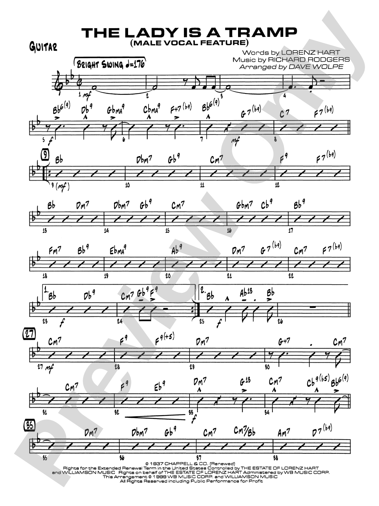 The Lady Is a Tramp: Guitar