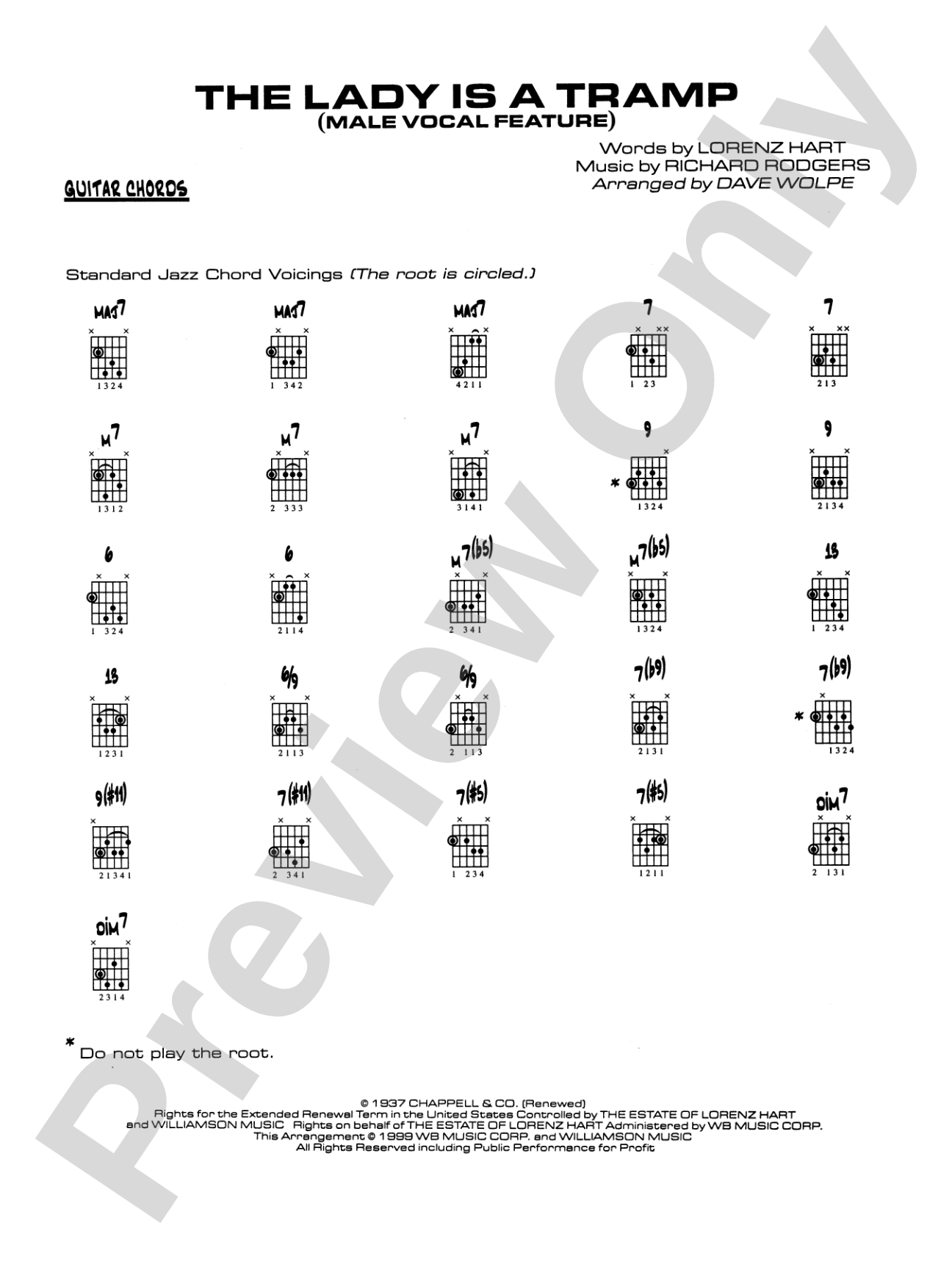 The Lady Is a Tramp: Guitar Chords