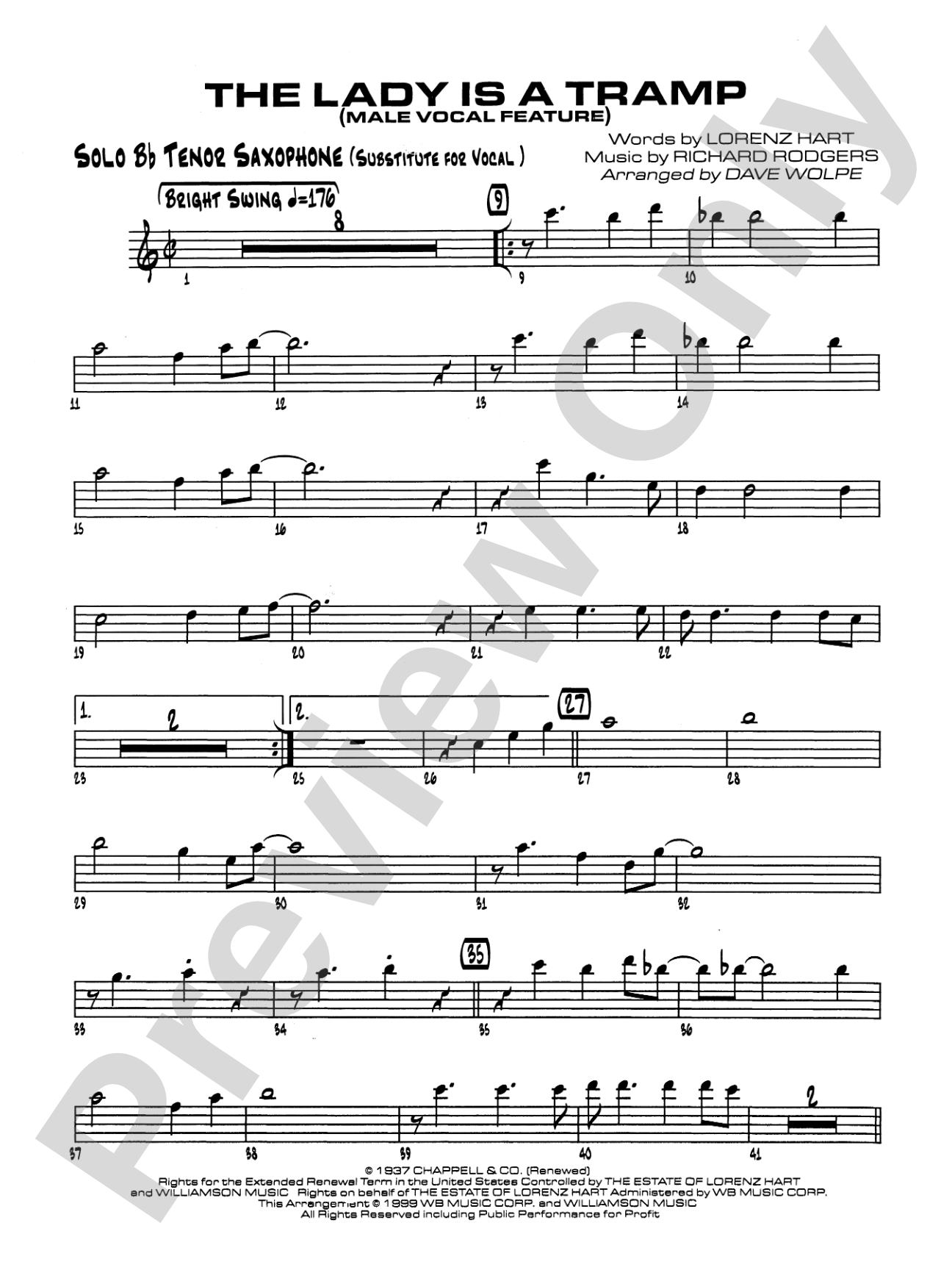 The Lady Is a Tramp: Solo Tenor Saxophone