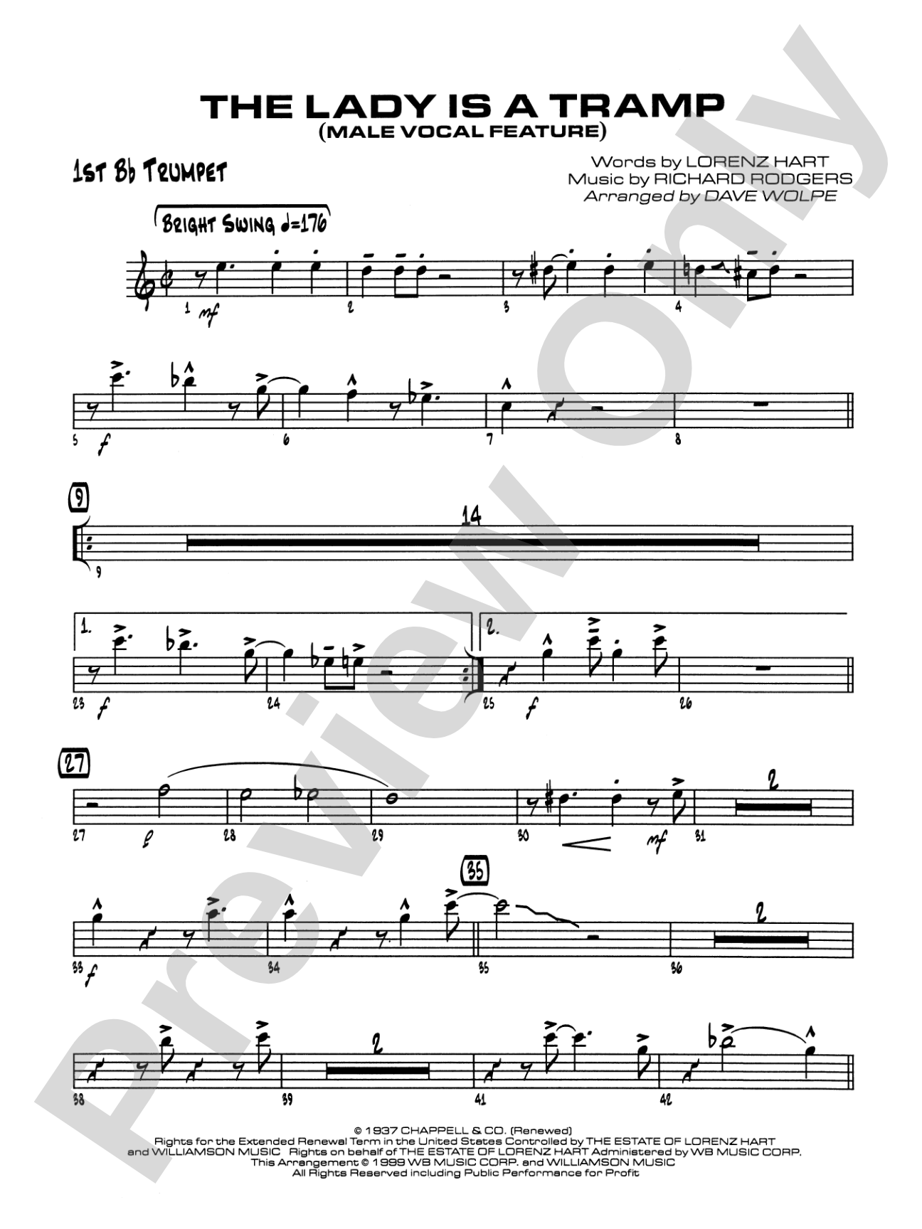 The Lady Is a Tramp: 1st B-flat Trumpet