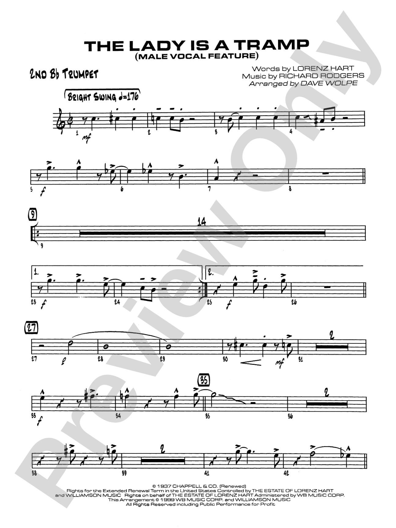 The Lady Is a Tramp: 2nd B-flat Trumpet