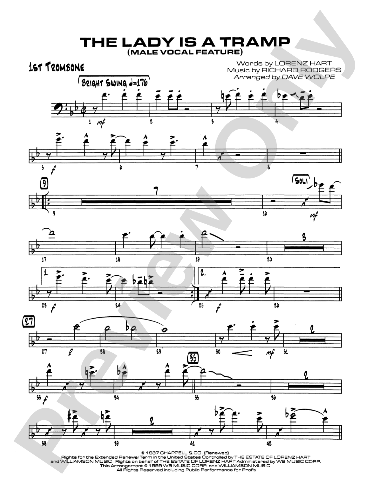 The Lady Is a Tramp: 1st Trombone