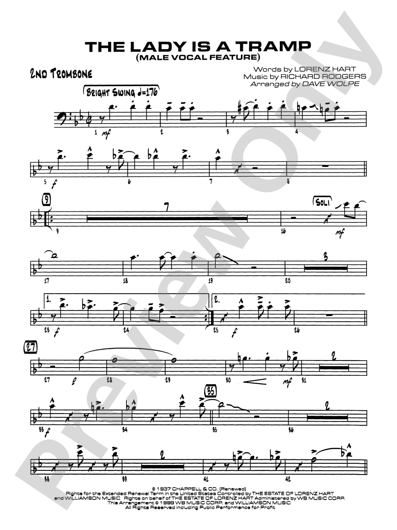 The Lady Is a Tramp: 2nd Trombone