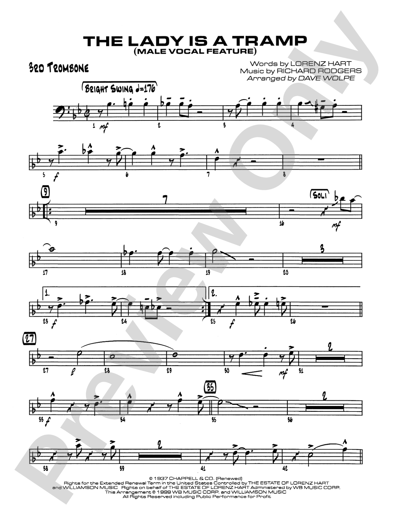 The Lady Is a Tramp: 3rd Trombone