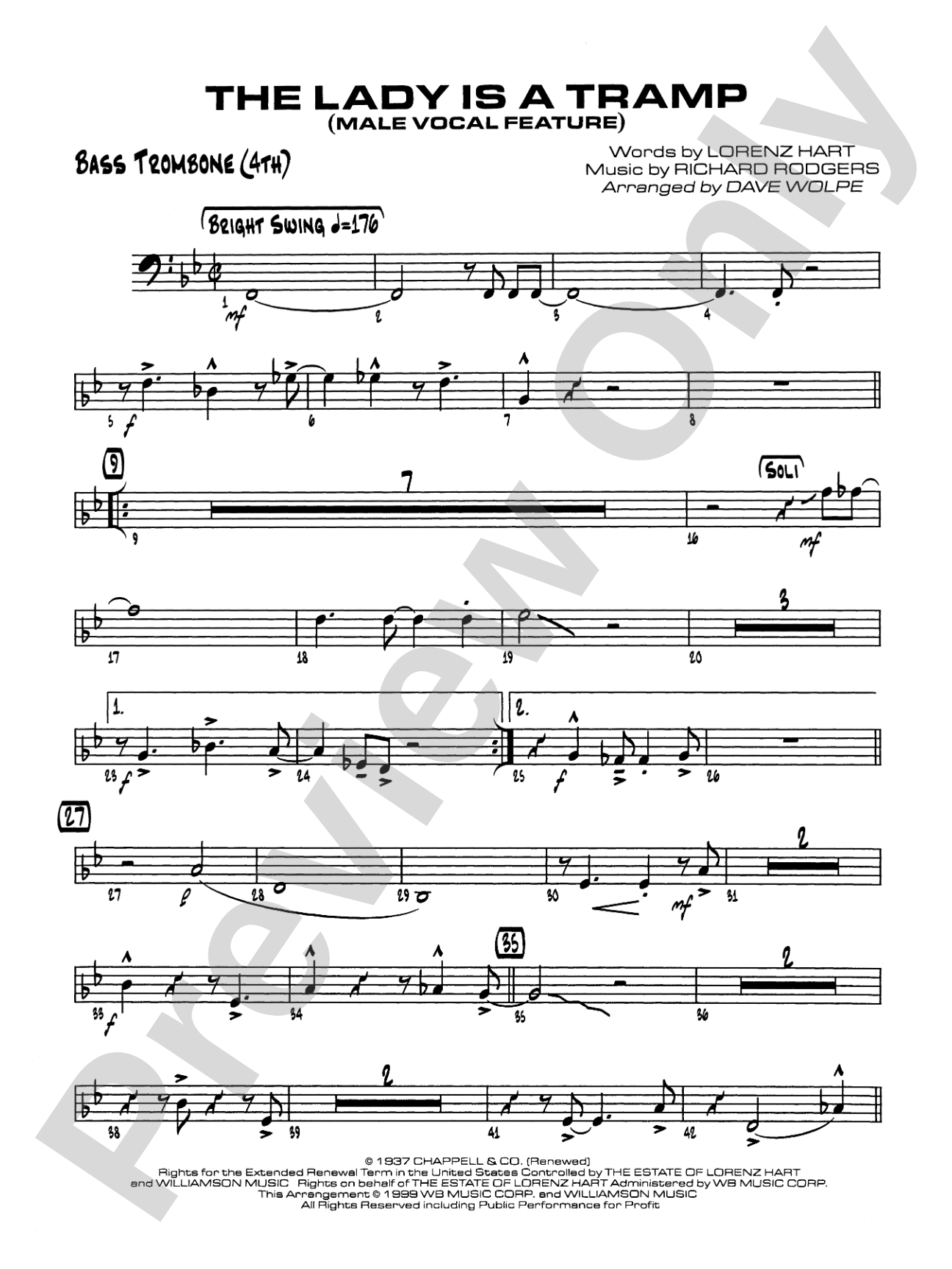 The Lady Is a Tramp: 4th Trombone