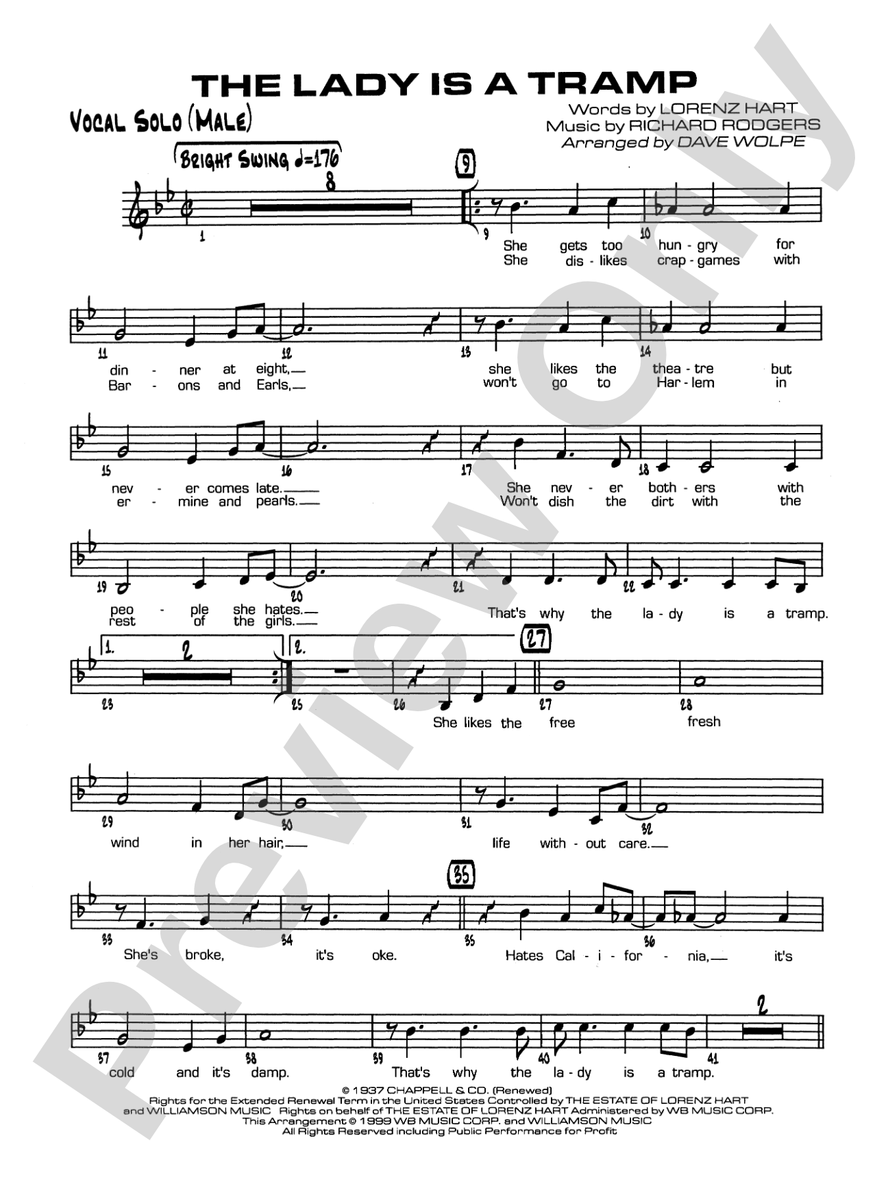 The Lady Is a Tramp: Vocal Solo