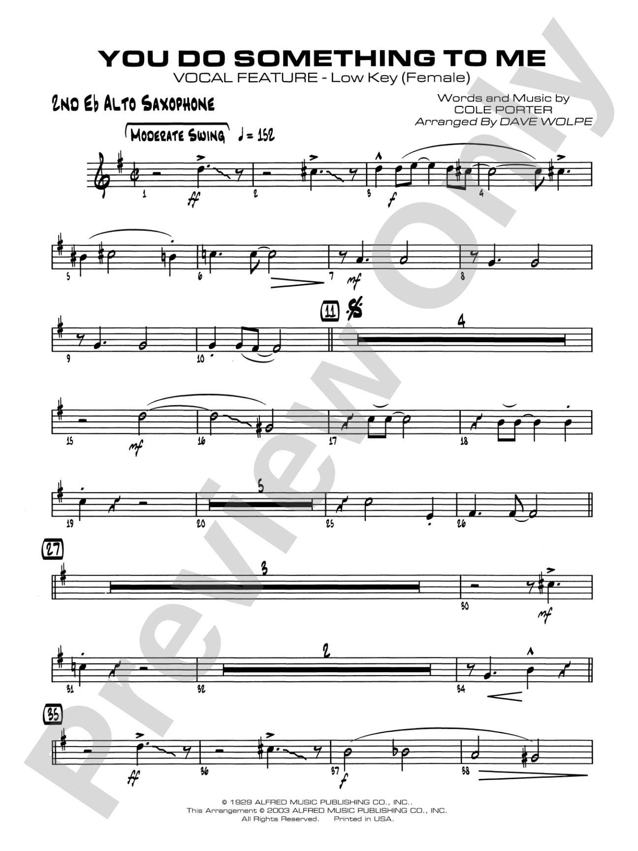 You Do Something to Me: 2nd E-flat Alto Saxophone