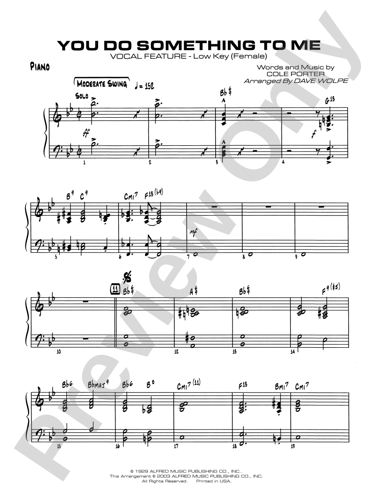 You Do Something to Me: Piano Accompaniment