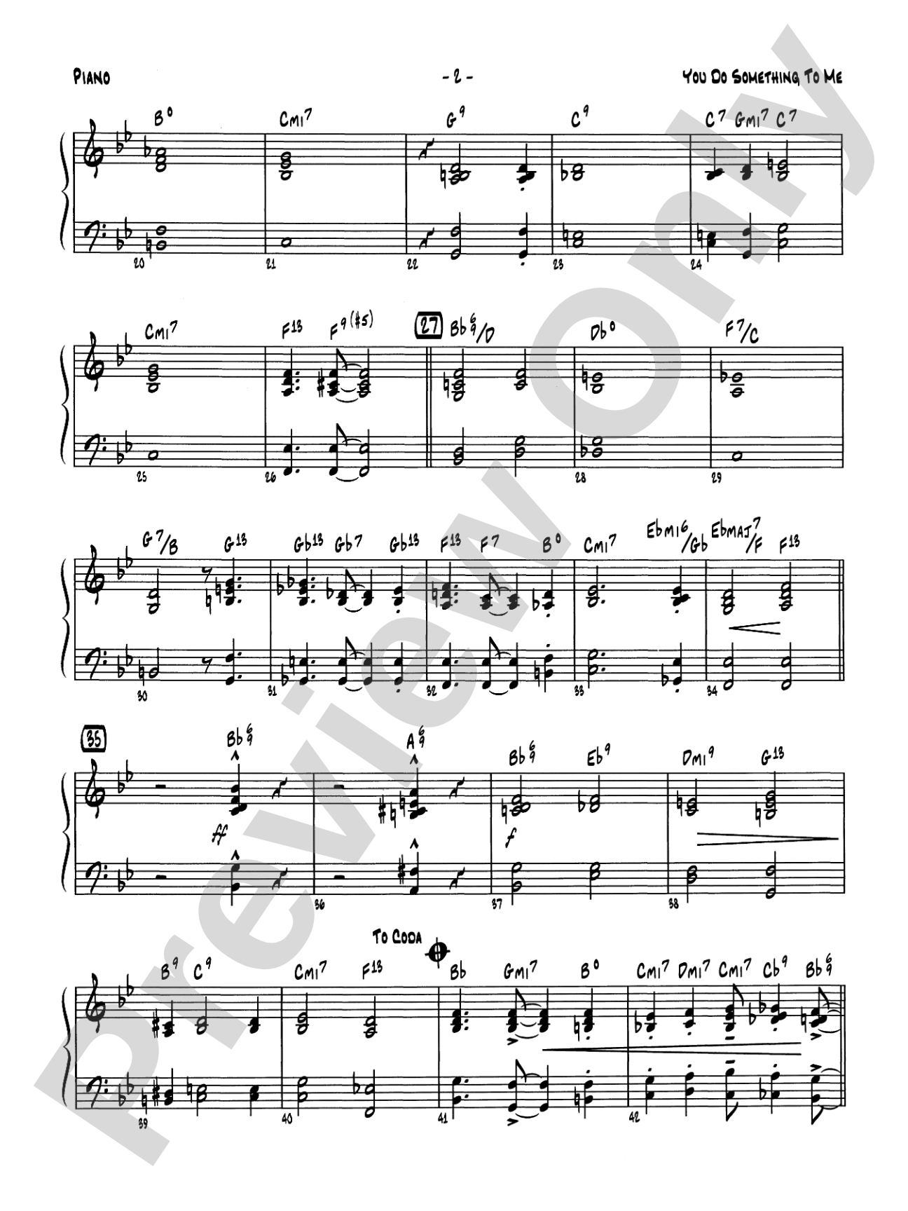 You Do Something to Me: Piano Accompaniment