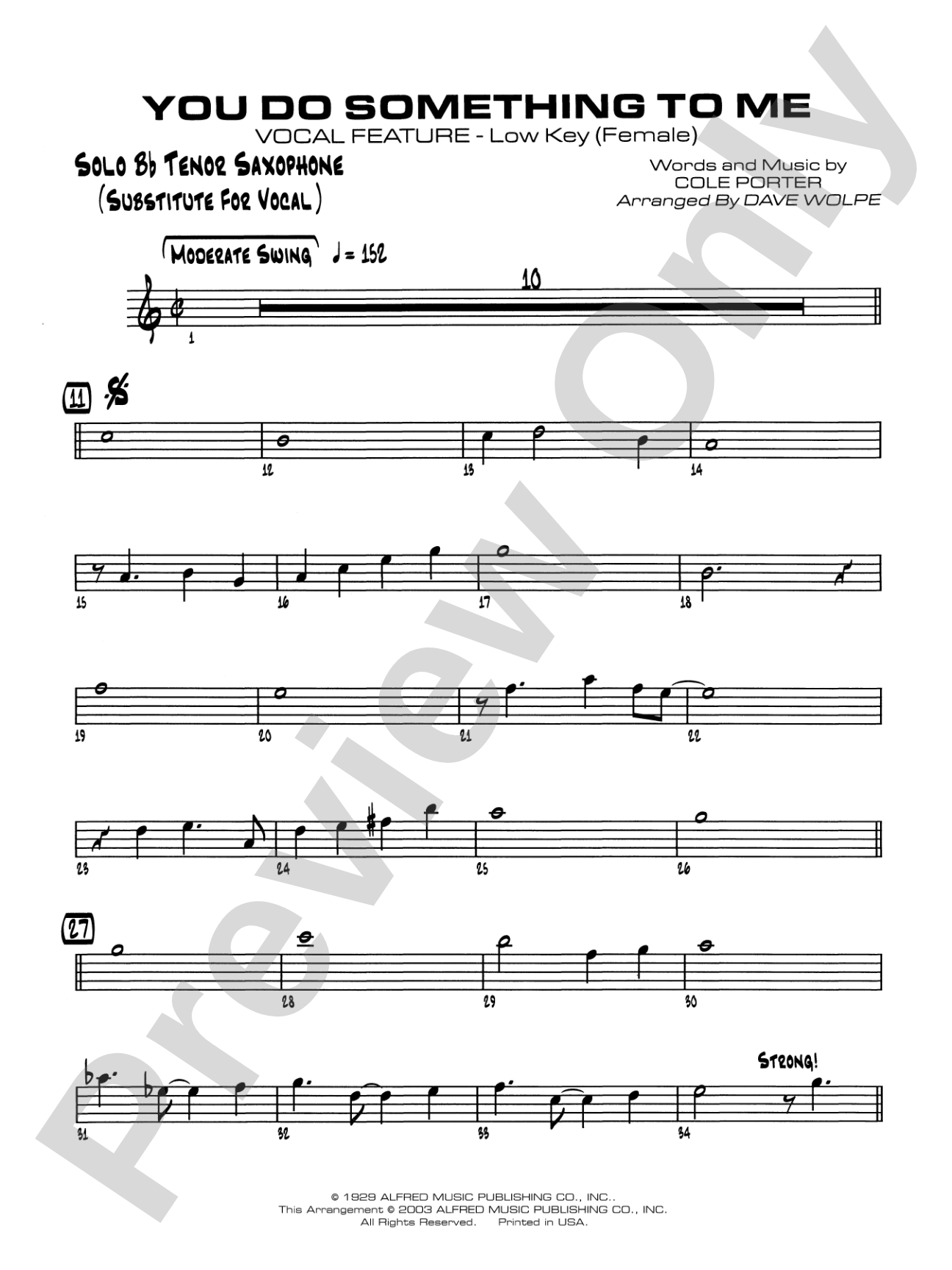 You Do Something to Me: Solo Tenor Saxophone
