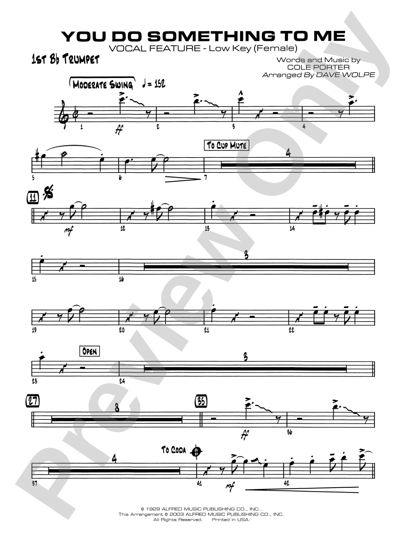 You Do Something to Me: 1st B-flat Trumpet