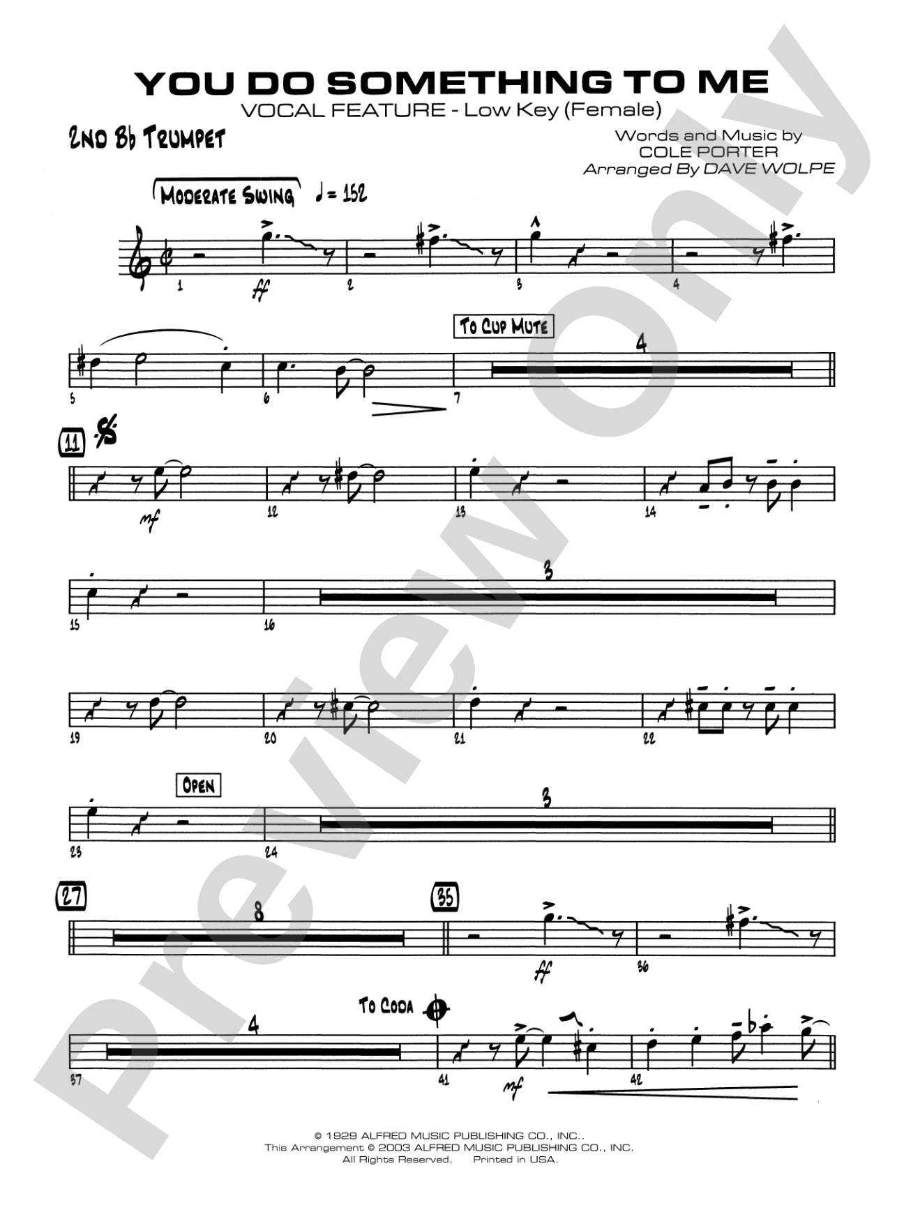 You Do Something to Me: 2nd B-flat Trumpet
