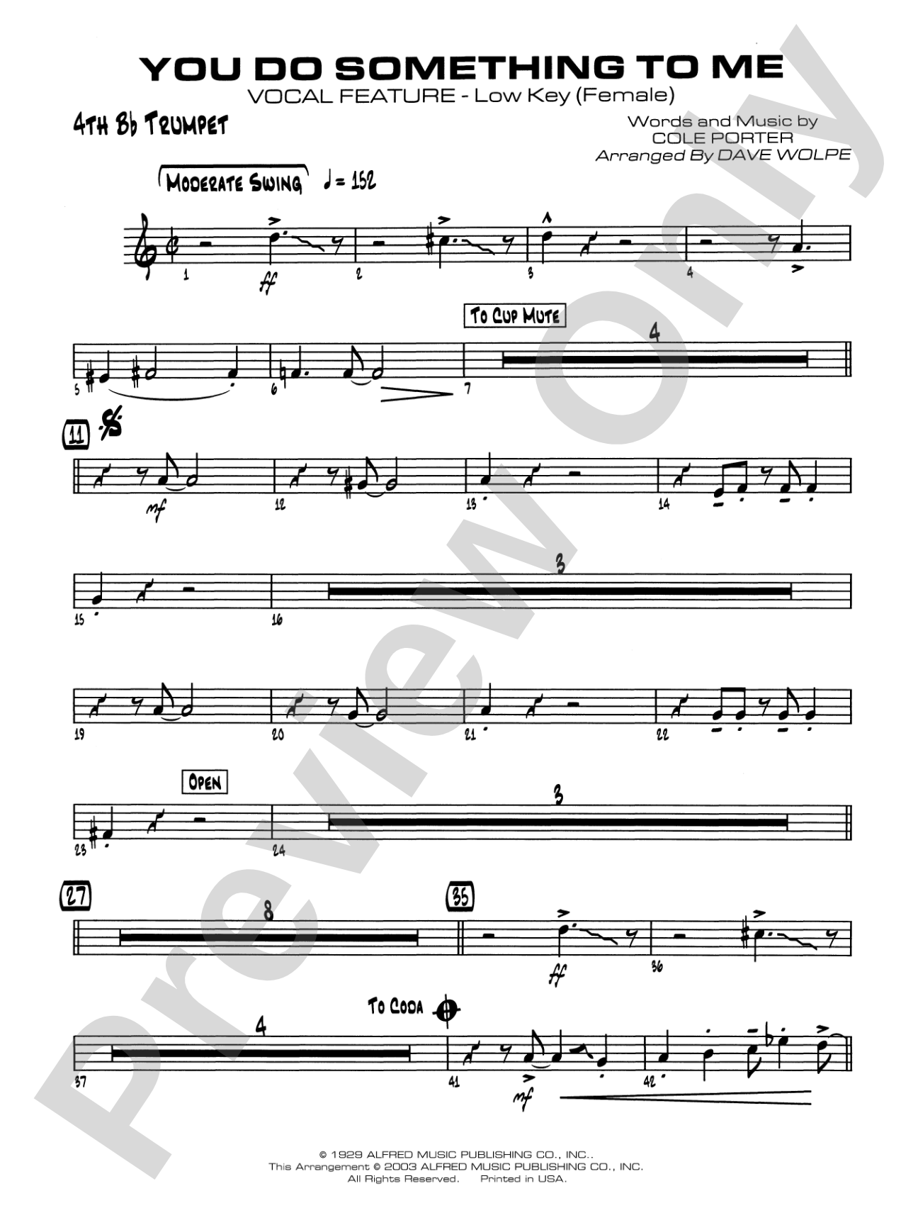 You Do Something to Me: 4th B-flat Trumpet