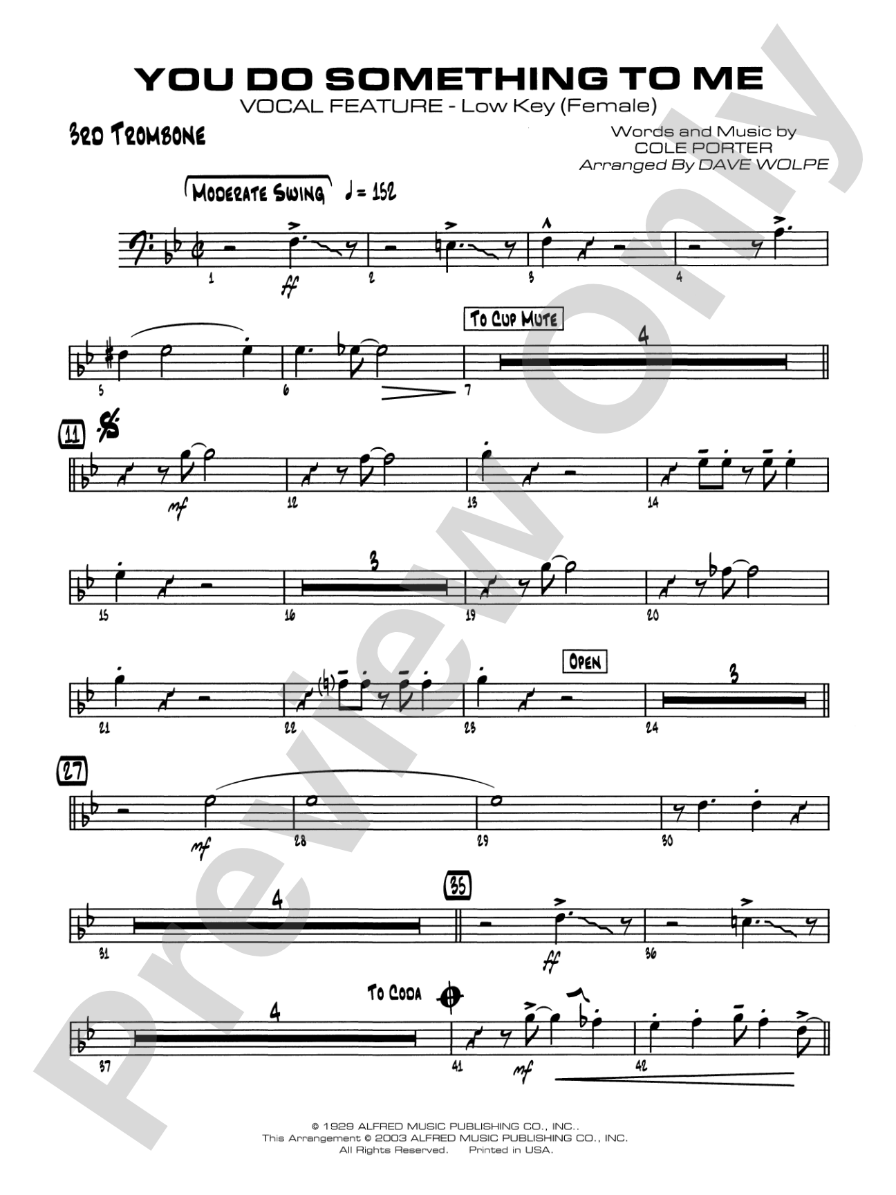 You Do Something to Me: 3rd Trombone