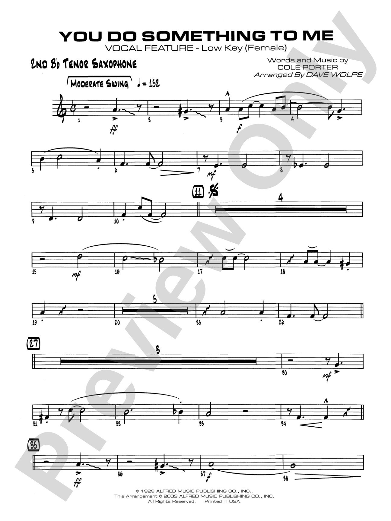 You Do Something to Me: 2nd B-flat Tenor Saxophone