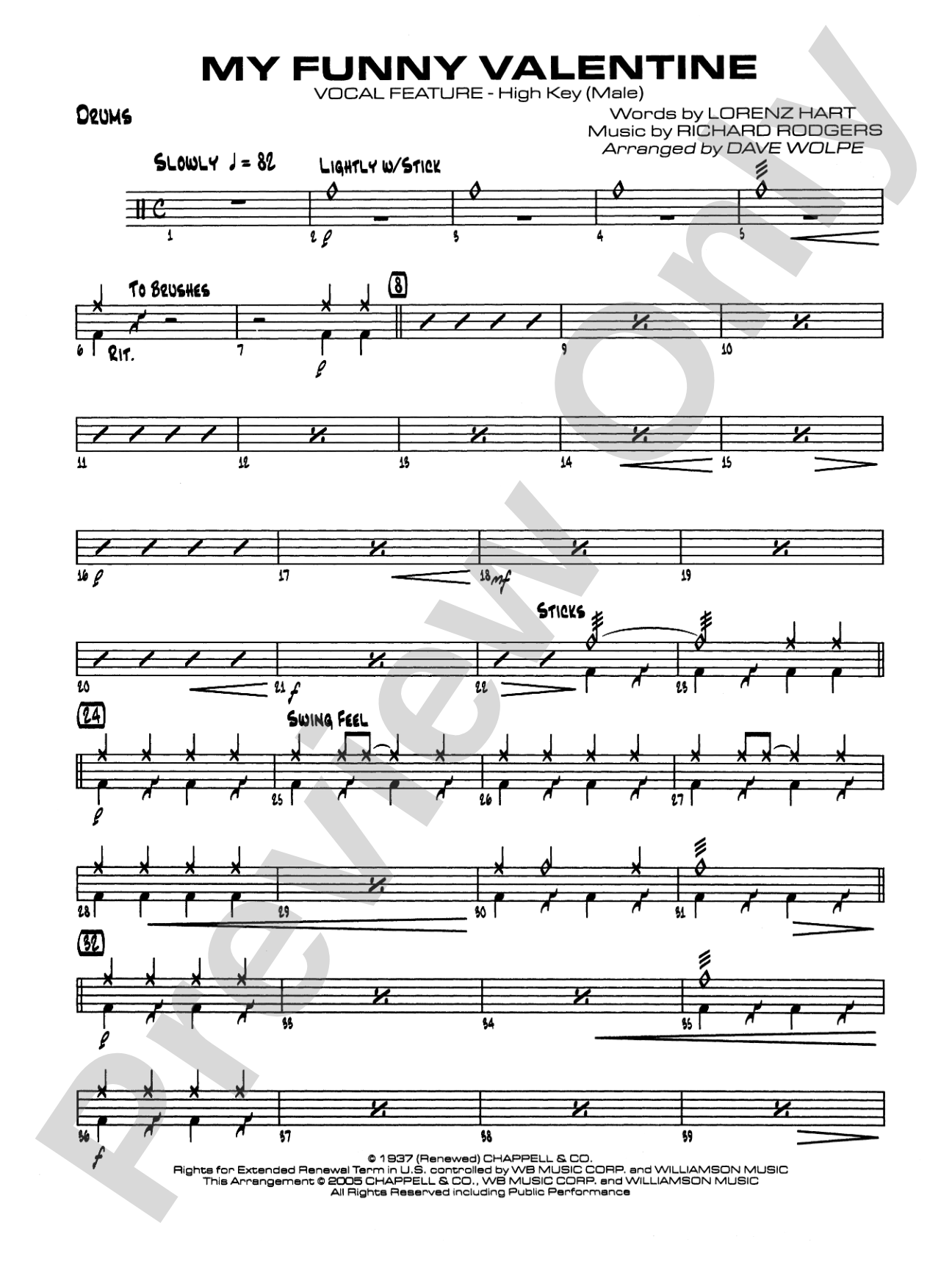 My Funny Valentine: Drums