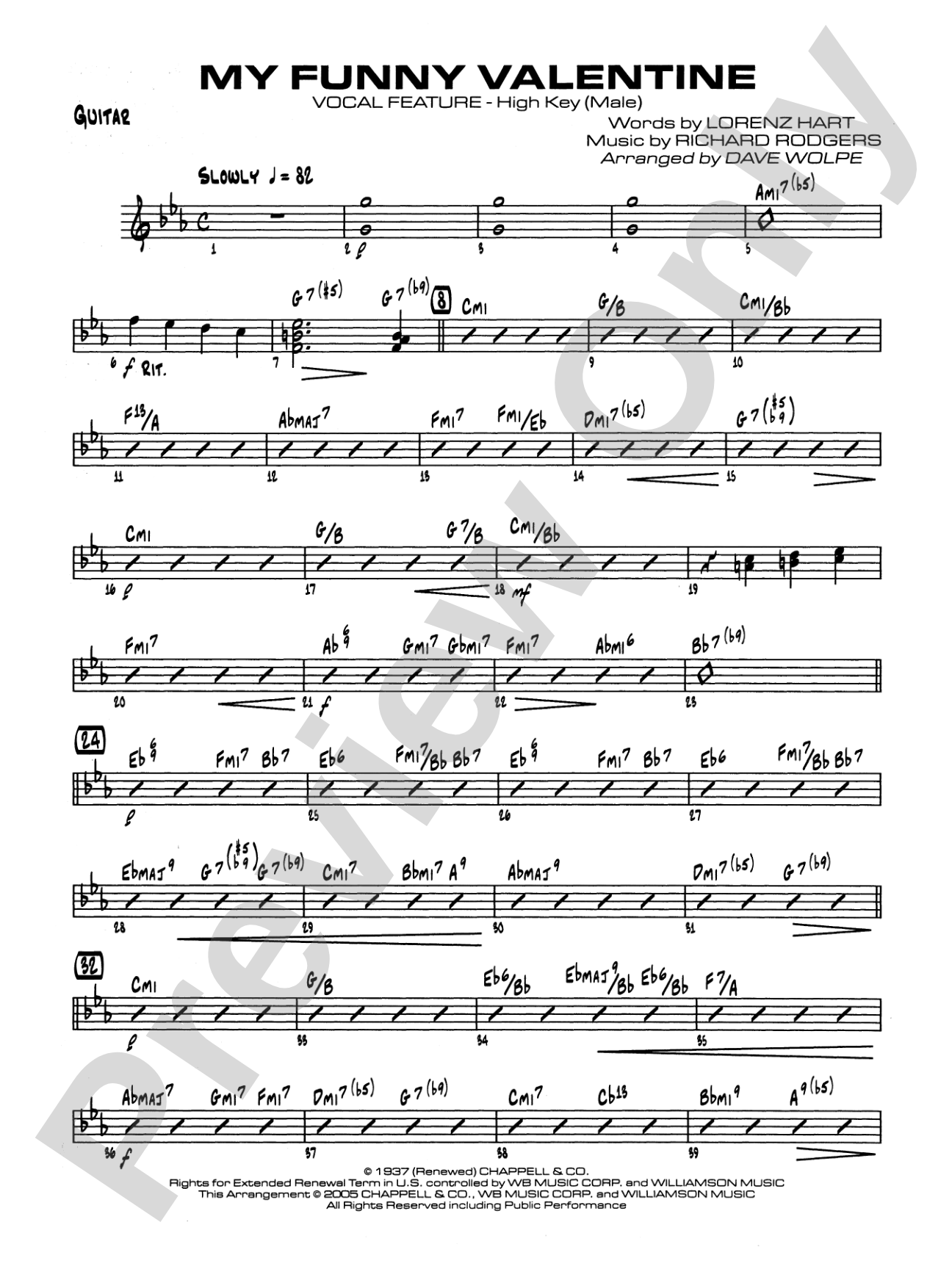 My Funny Valentine: Guitar