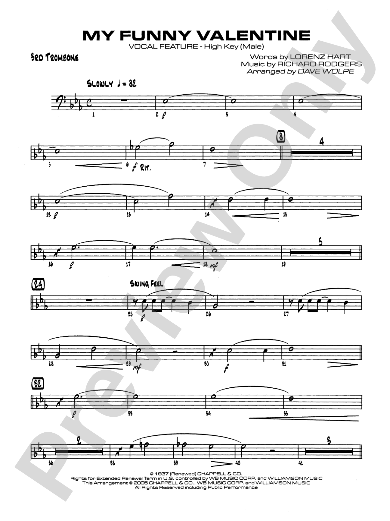 My Funny Valentine: 3rd Trombone