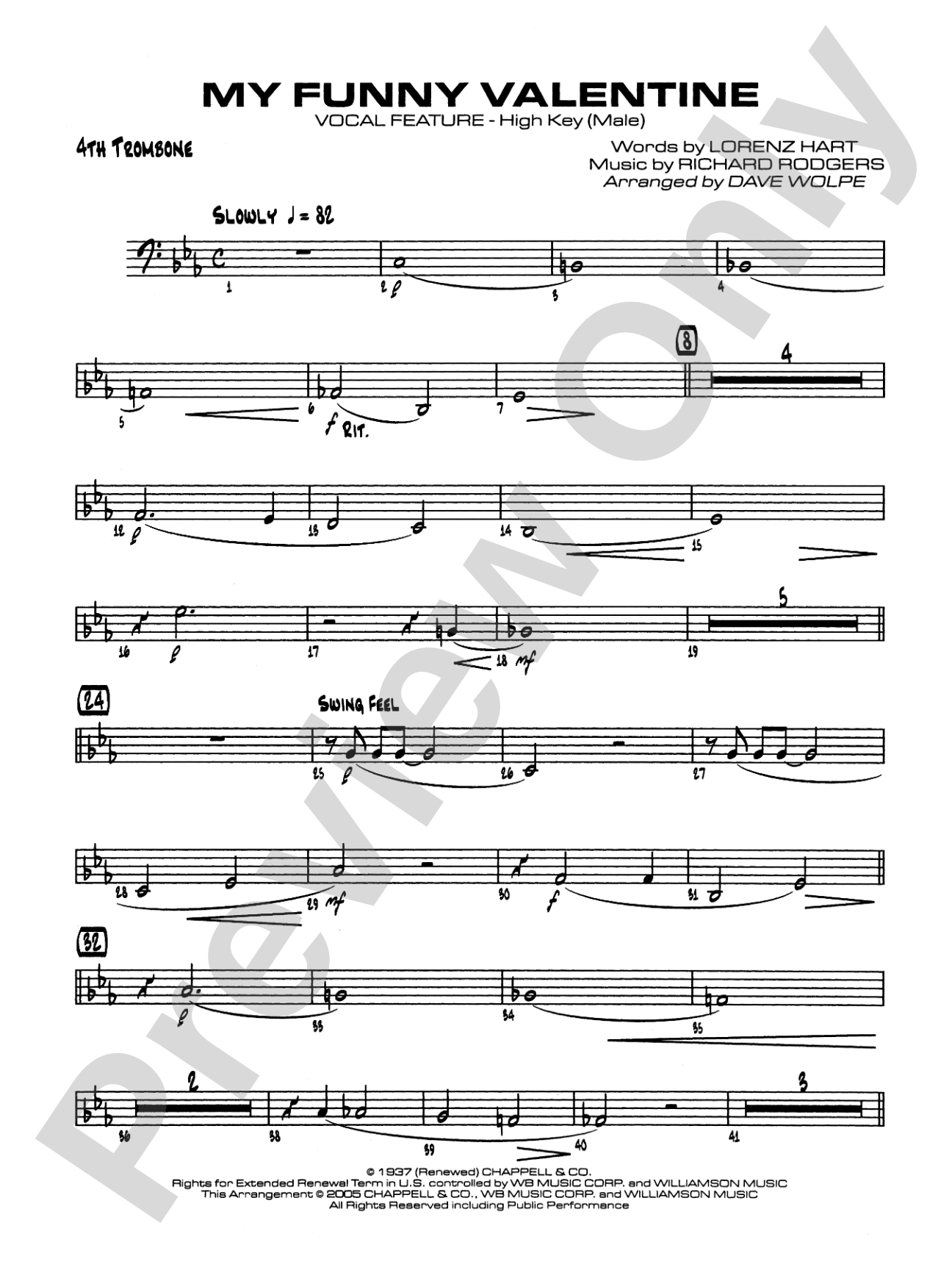 My Funny Valentine: 4th Trombone