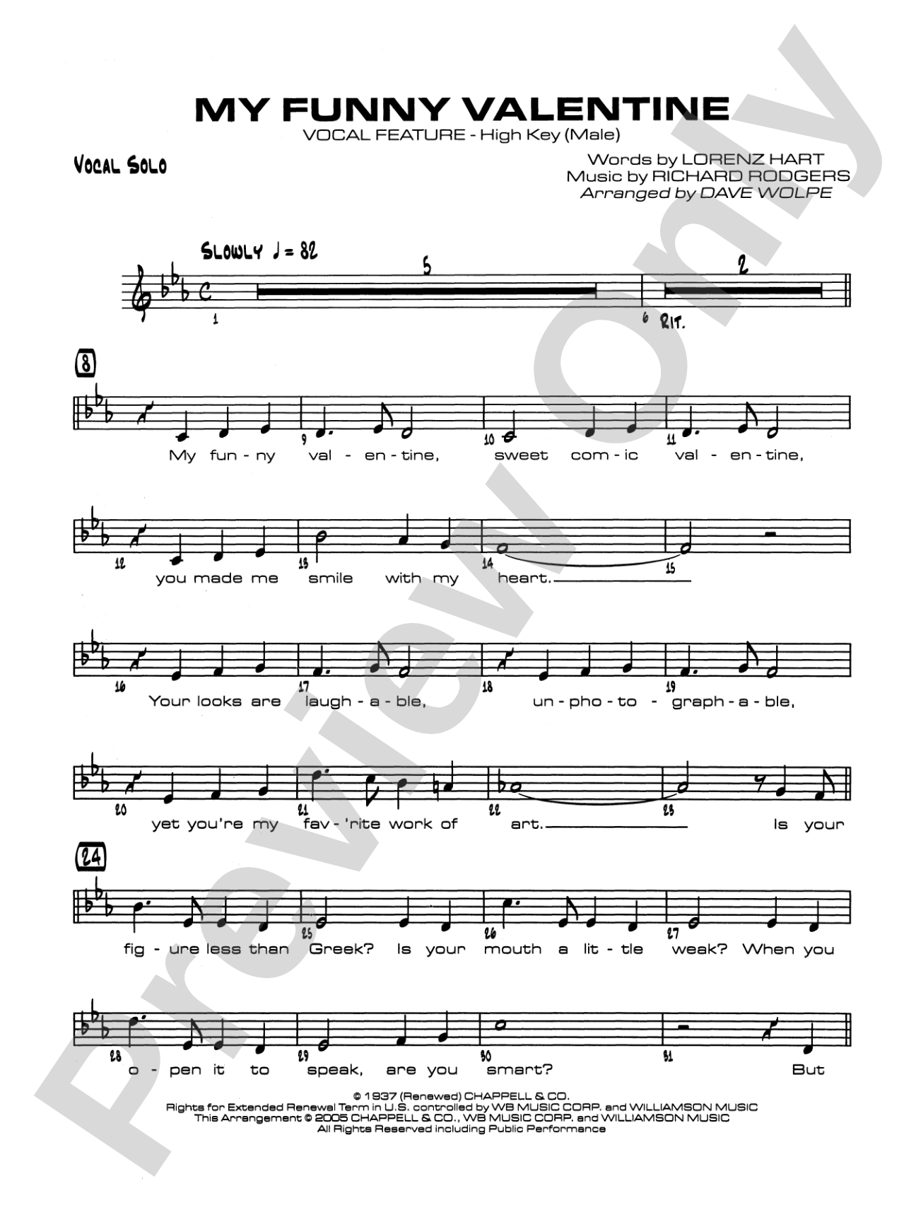 My Funny Valentine: Vocal Solo