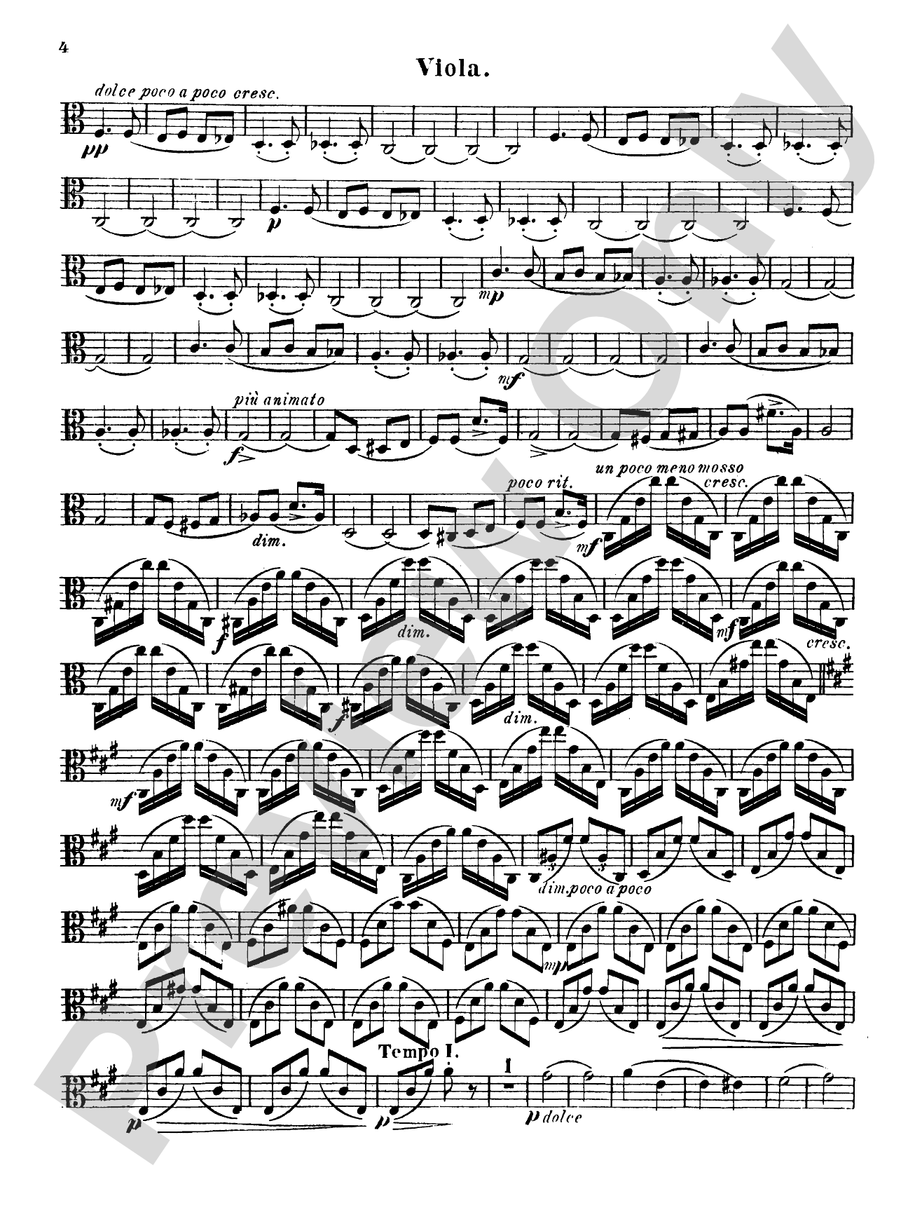 String Quartet No. 1 in A: Viola