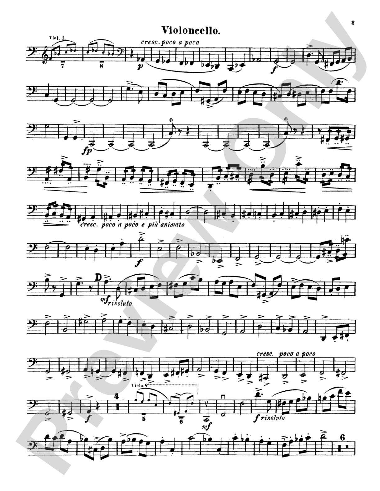 String Quartet No. 1 in A: Cello