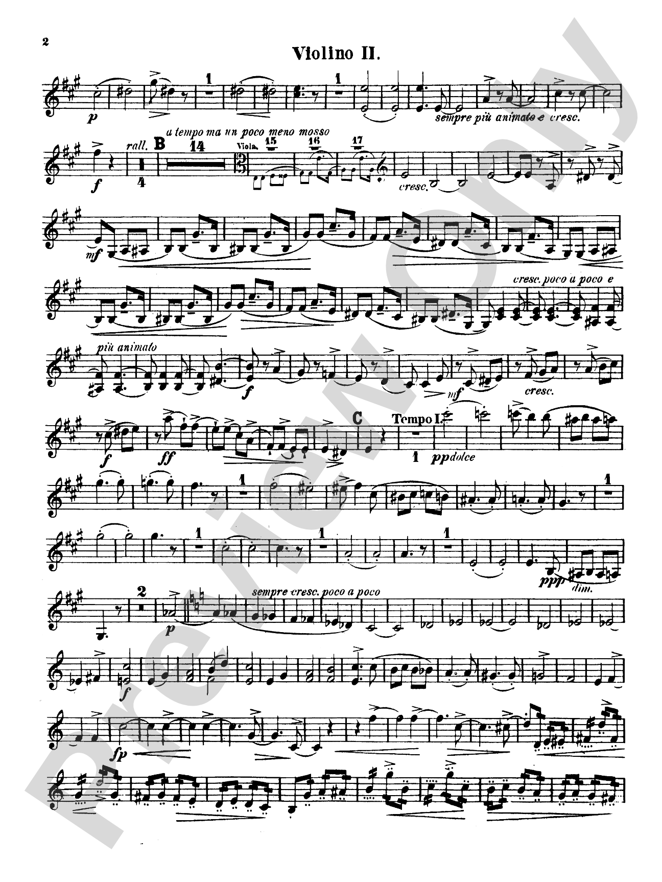 String Quartet No. 1 in A: 2nd Violin