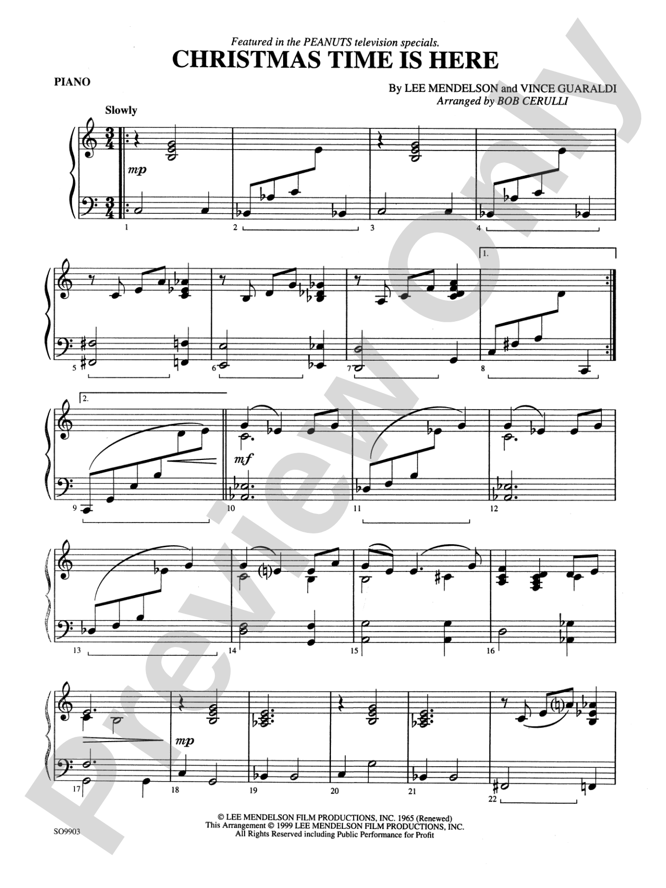 Christmas Time Is Here: Piano Accompaniment