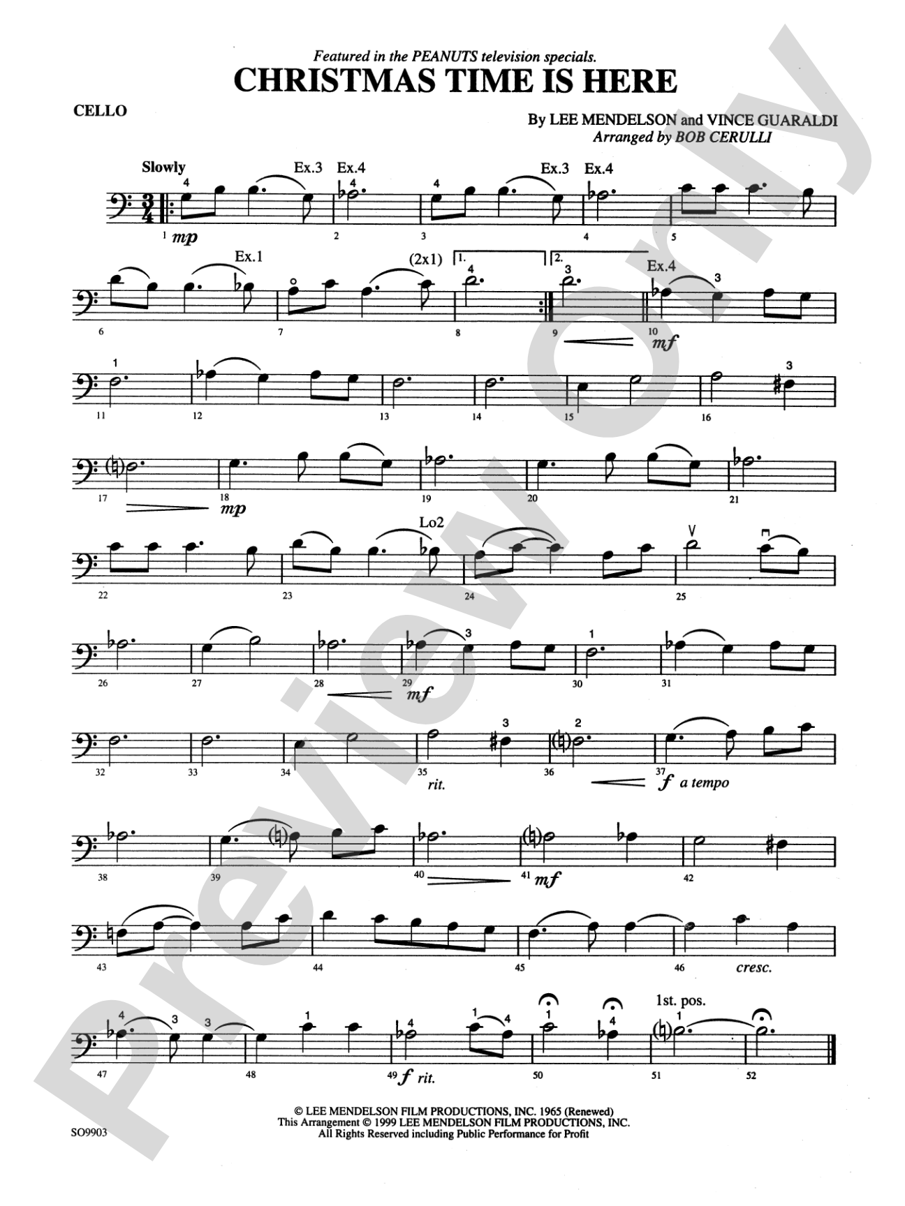 Christmas Time Is Here: Cello