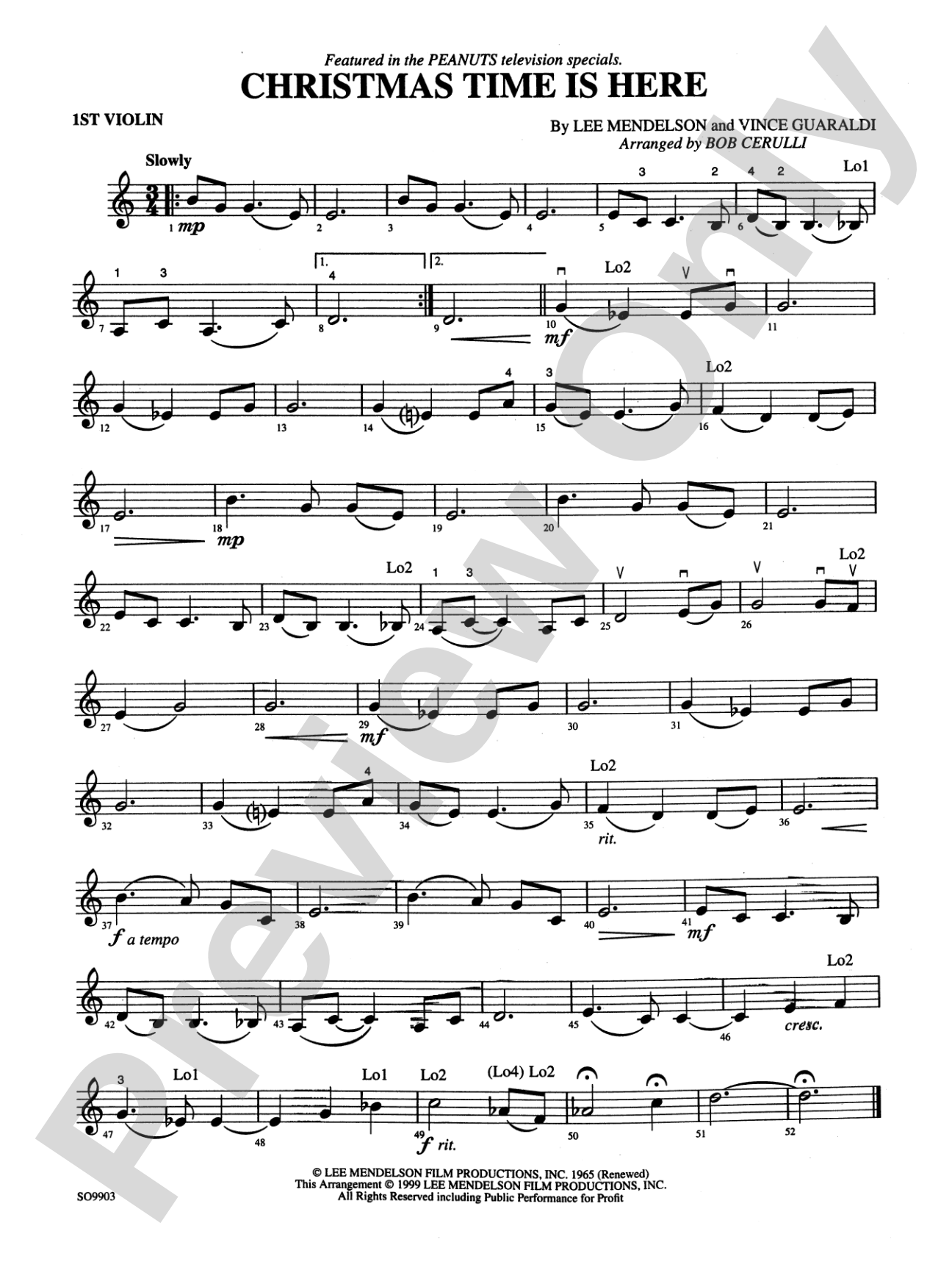 Christmas Time Is Here: 1st Violin