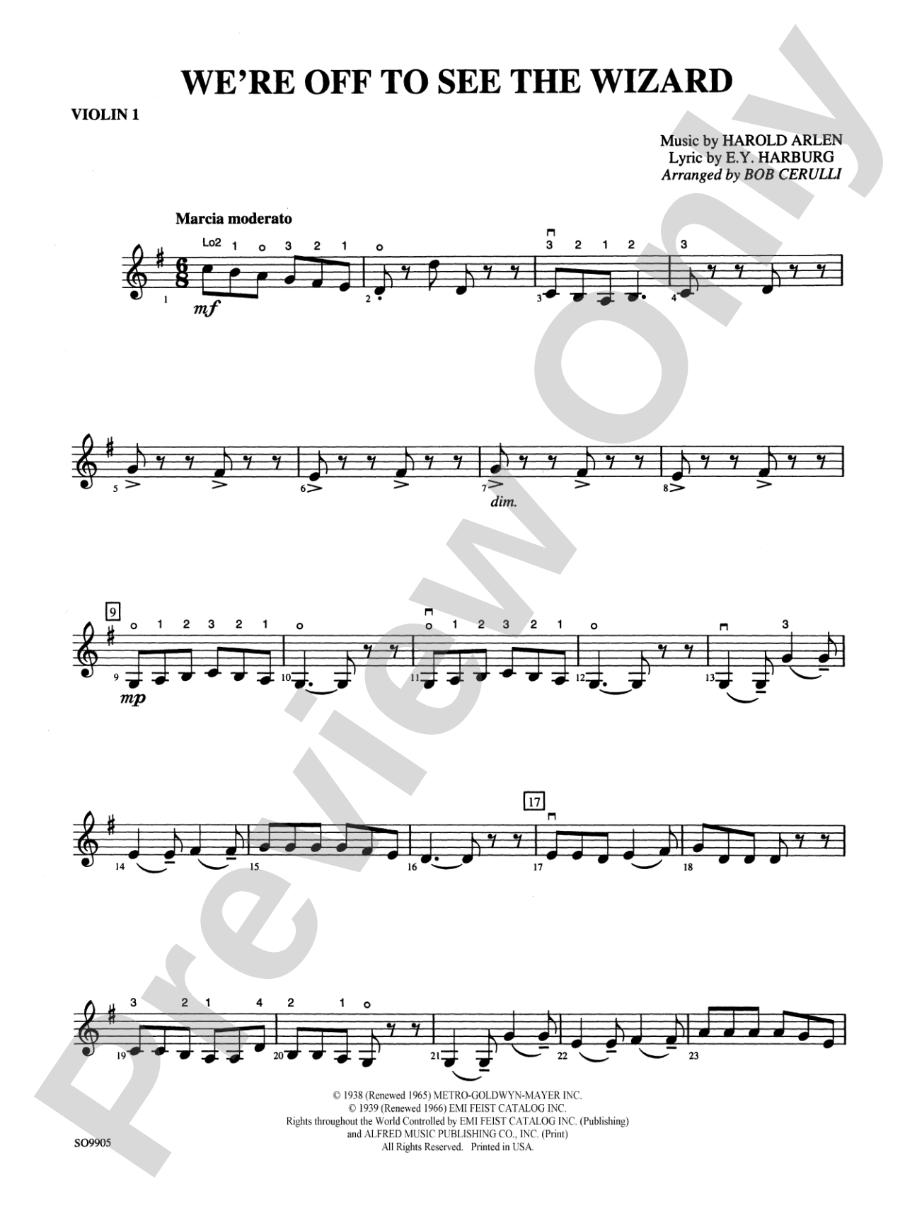We're Off to See the Wizard: 1st Violin