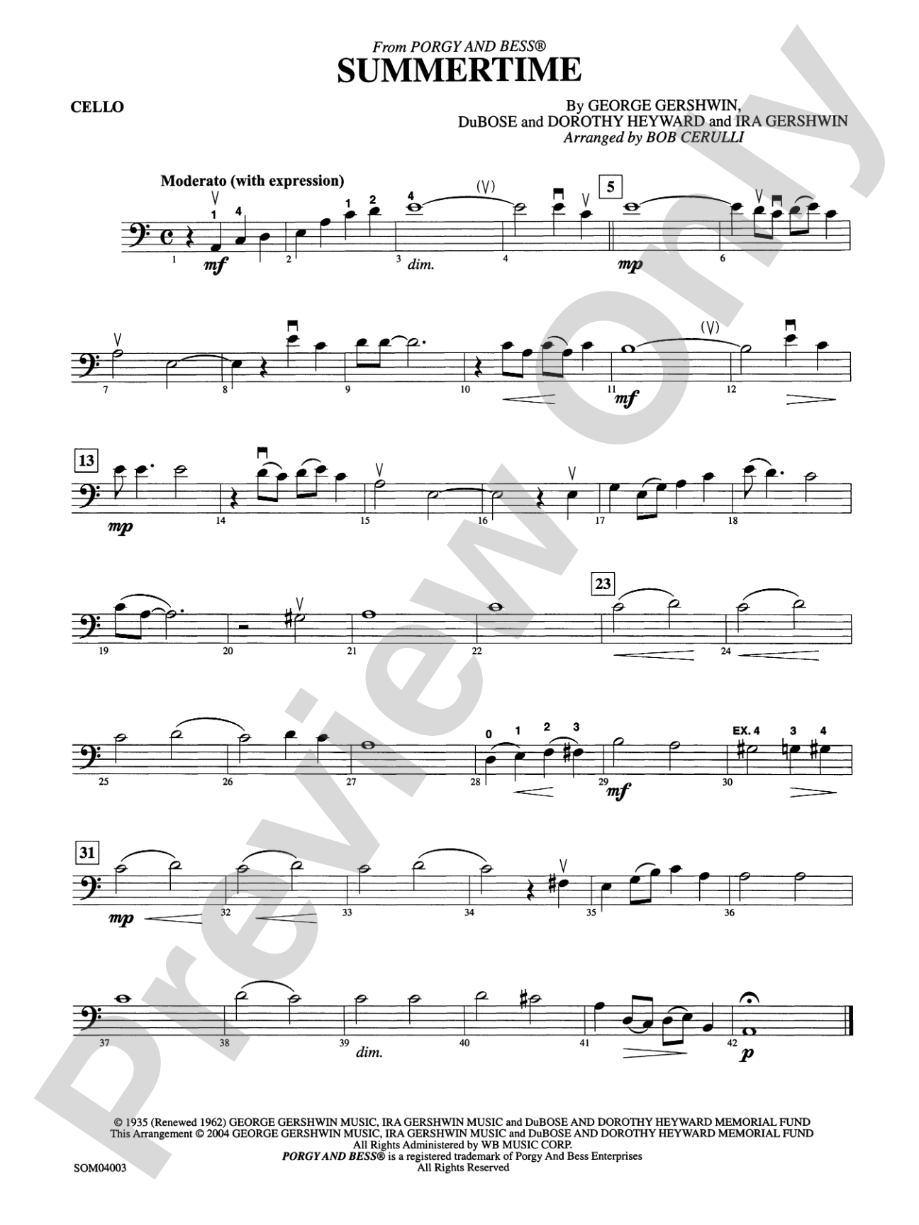 Summertime: Cello