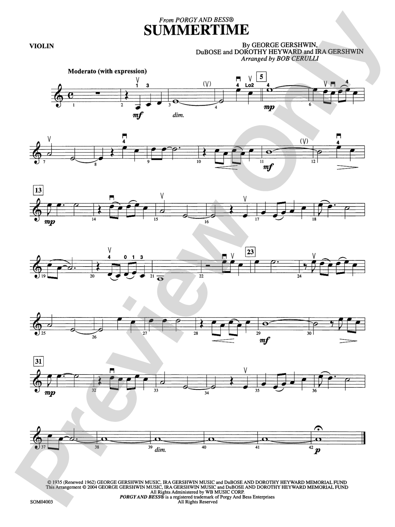 Summertime: 1st Violin
