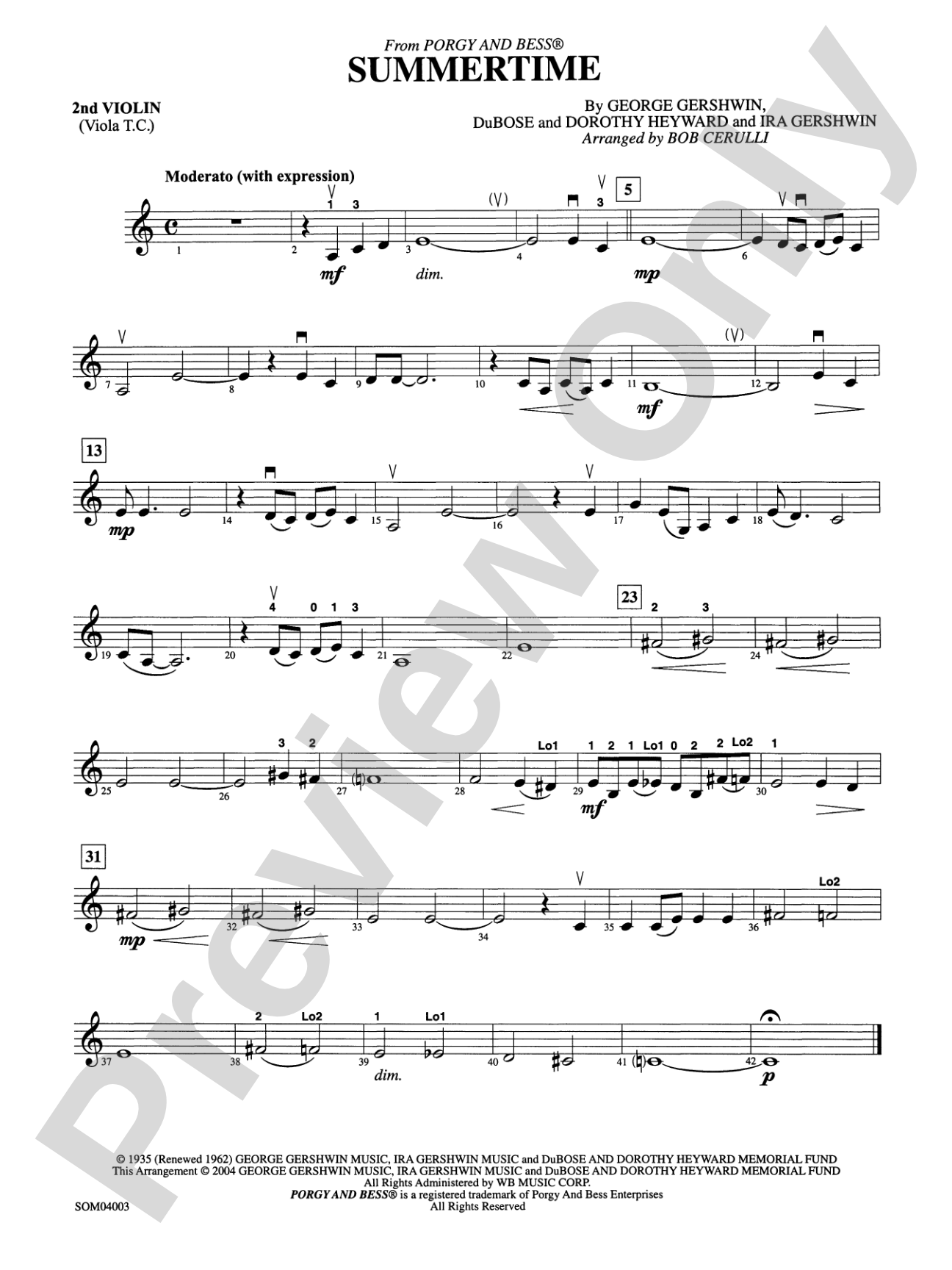 Summertime: 2nd Violin