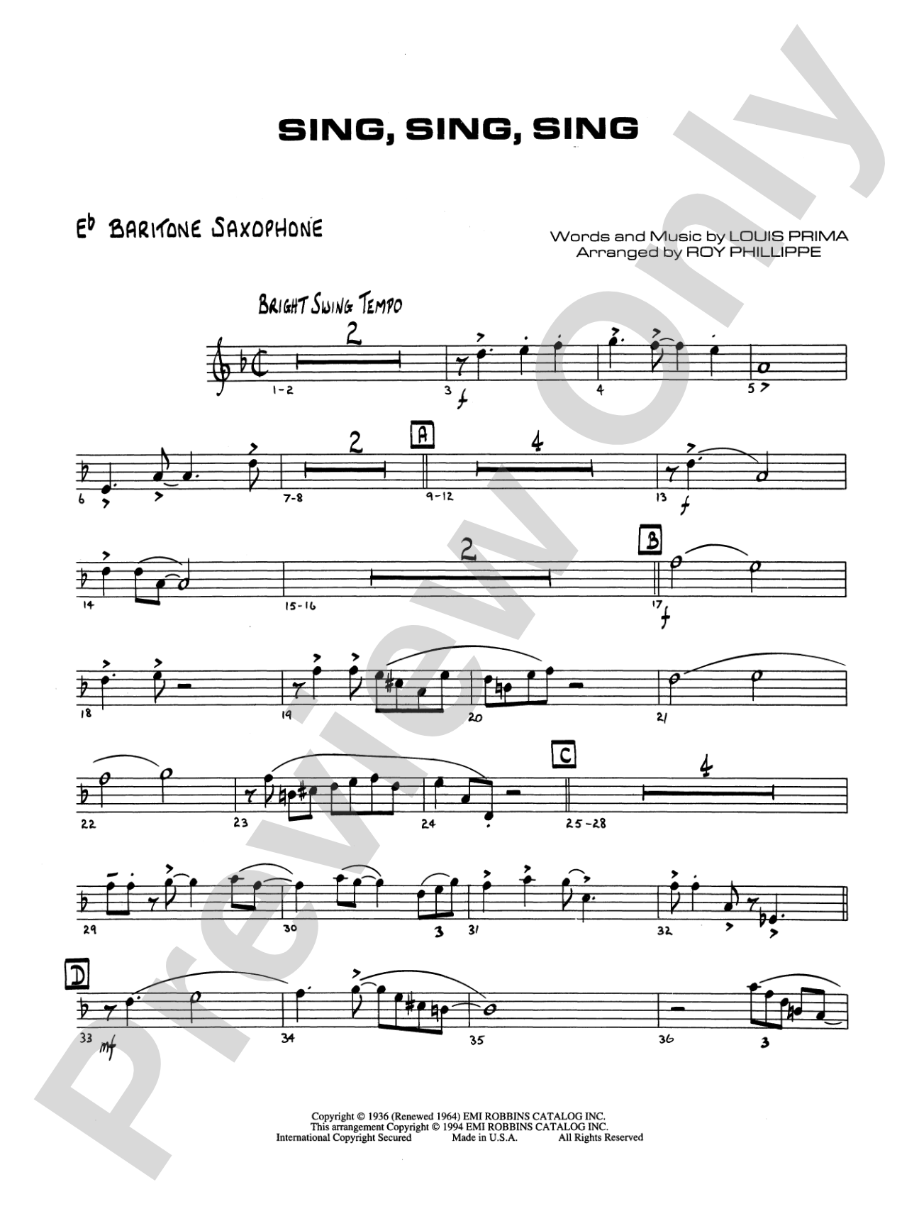 Sing, Sing, Sing: E-flat Baritone Saxophone