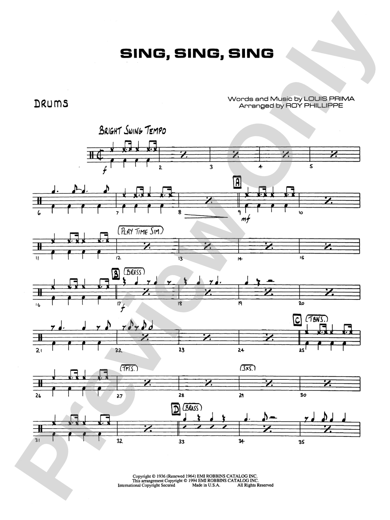 Sing, Sing, Sing: Drums