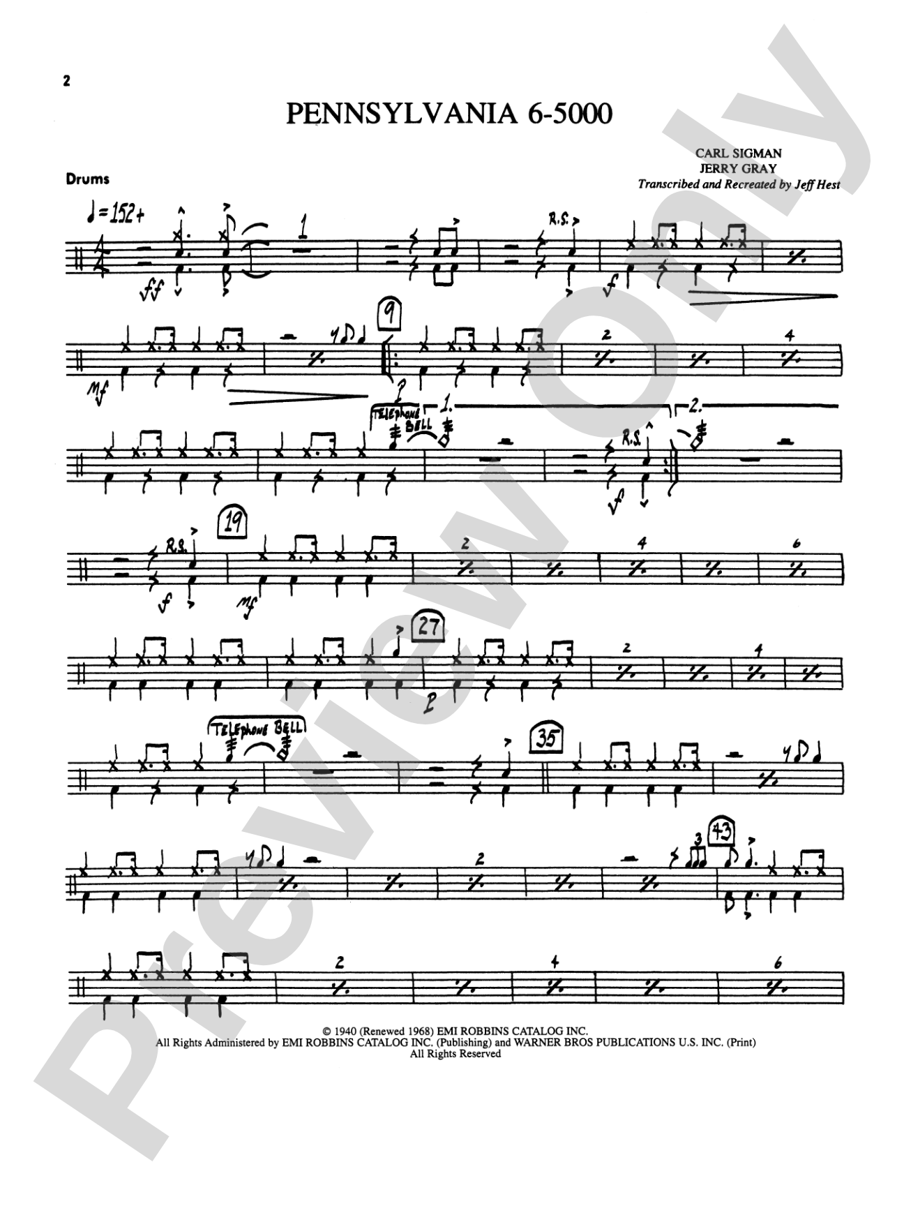 Pennsylvania 6-5000: Drums