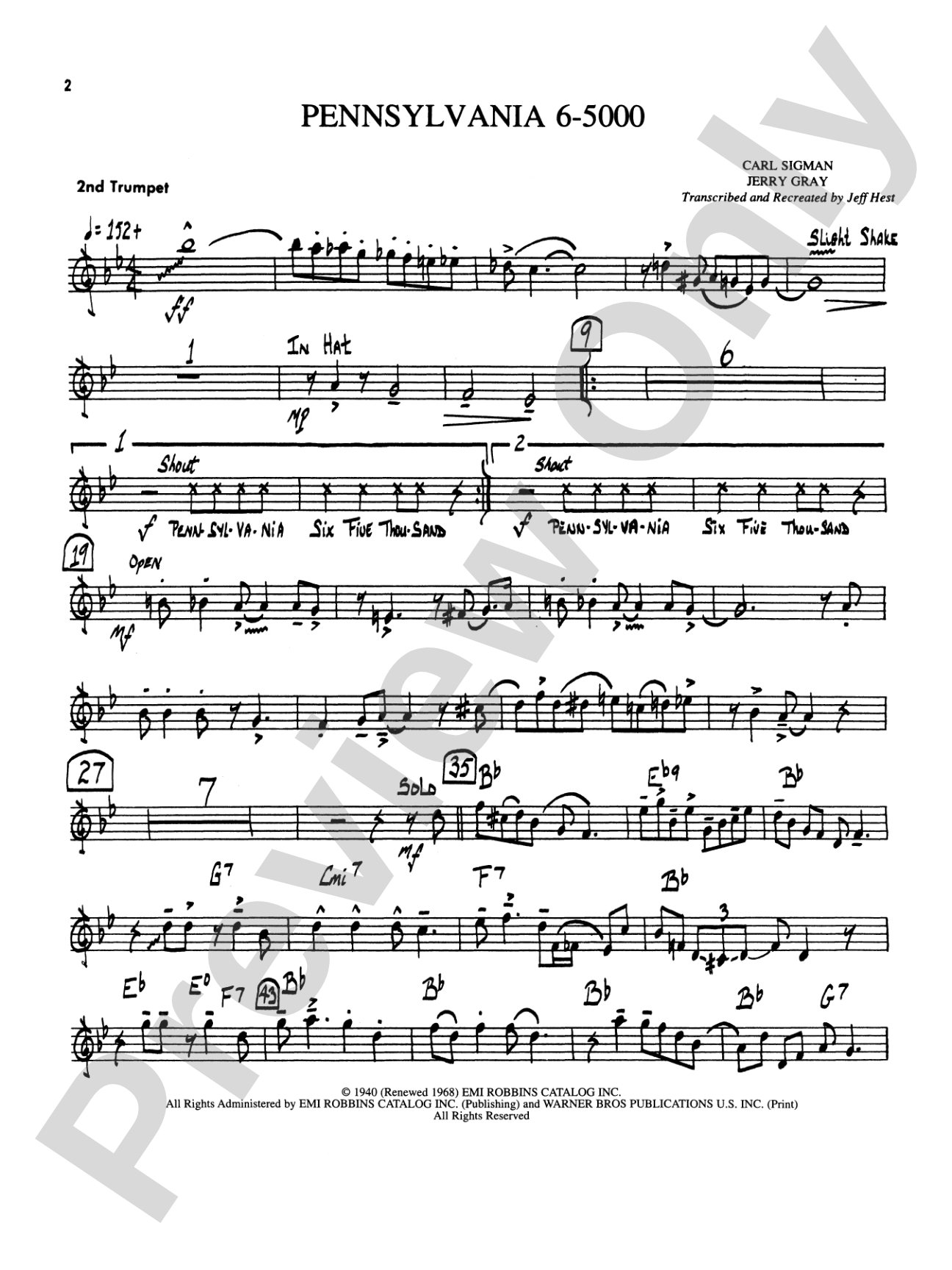 Pennsylvania 6-5000: 2nd B-flat Trumpet