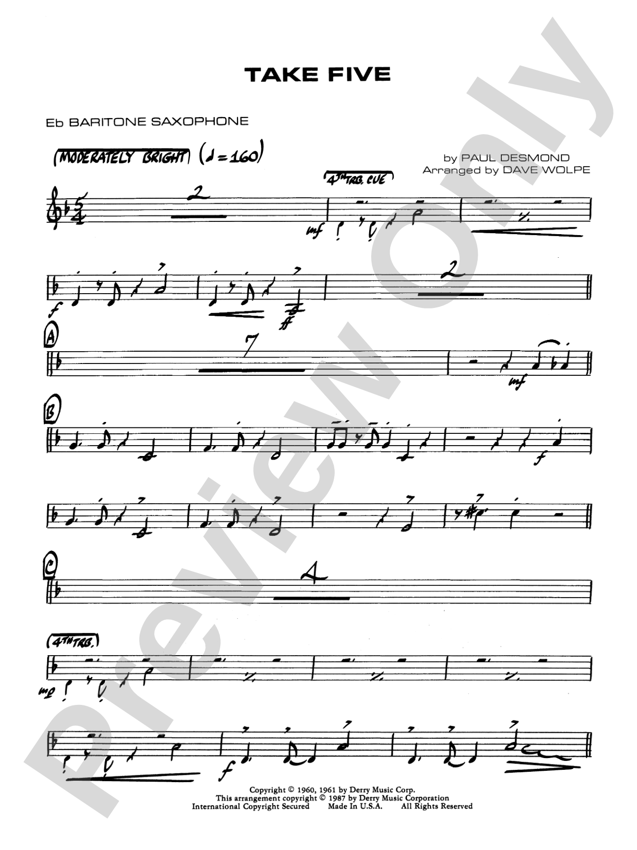 Take Five: E-flat Baritone Saxophone