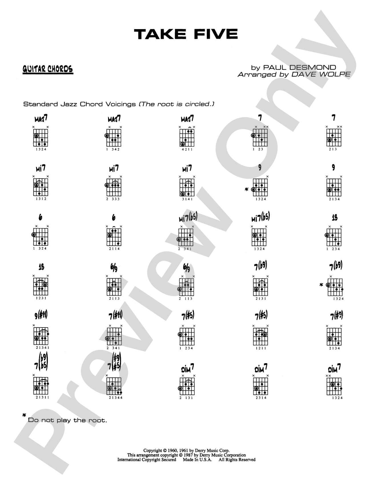Take Five: Guitar Chords