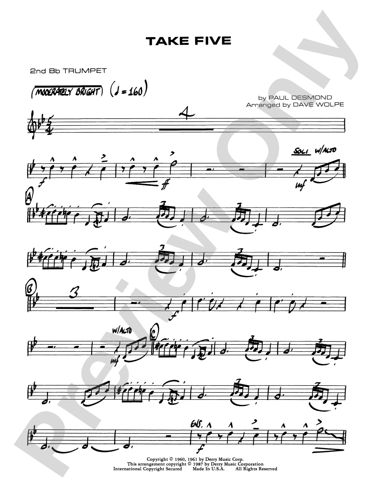 Take Five: 2nd B-flat Trumpet