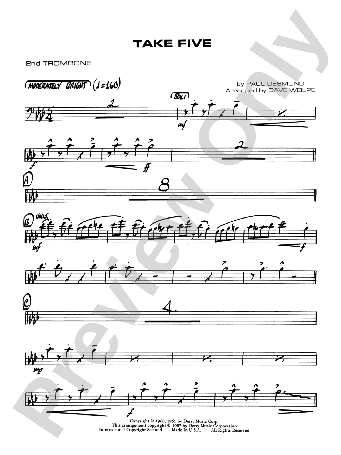 Take Five: 2nd Trombone