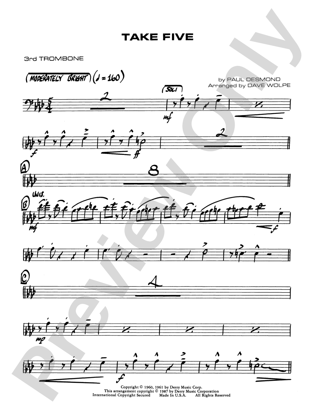 Take Five: 3rd Trombone