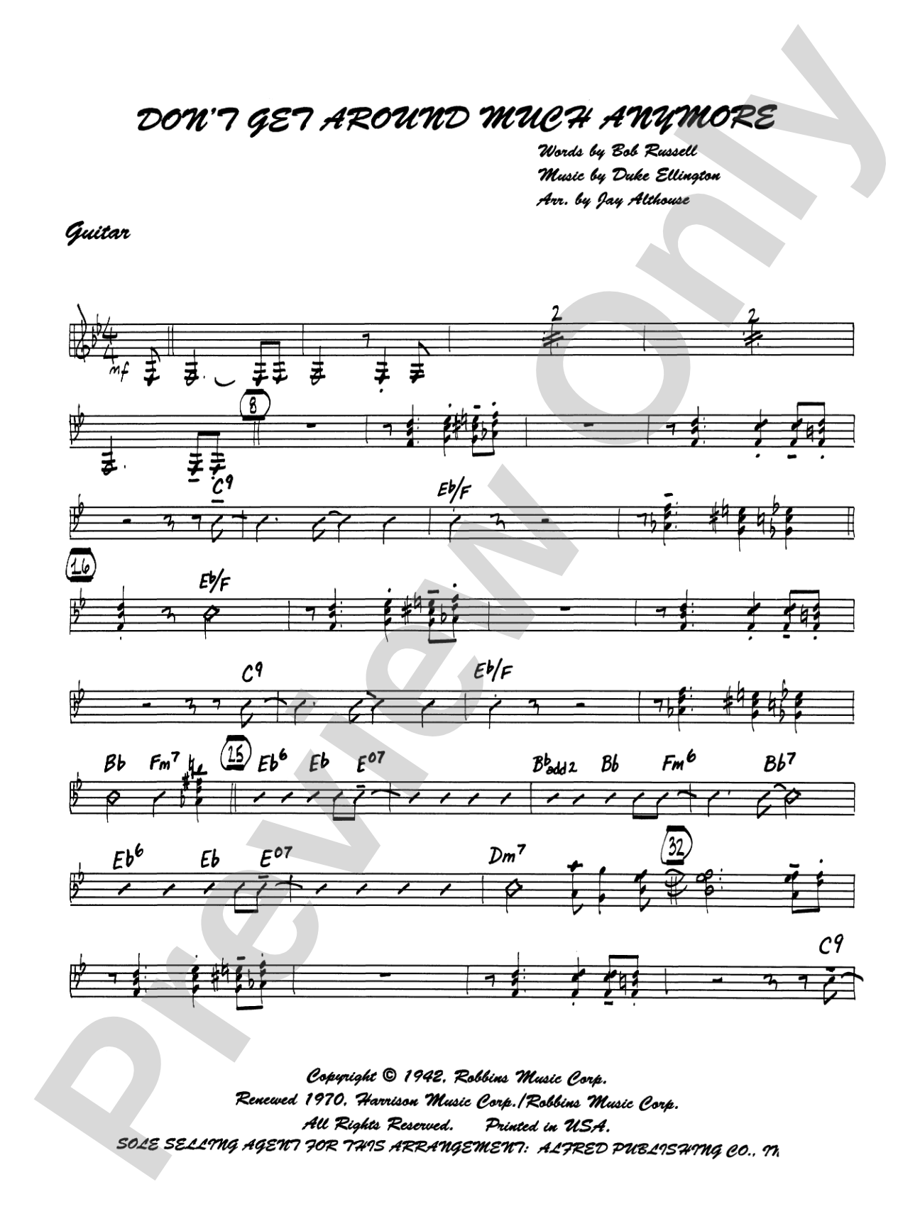 Don't Get Around Much Anymore: Guitar: Choral SoundPax
