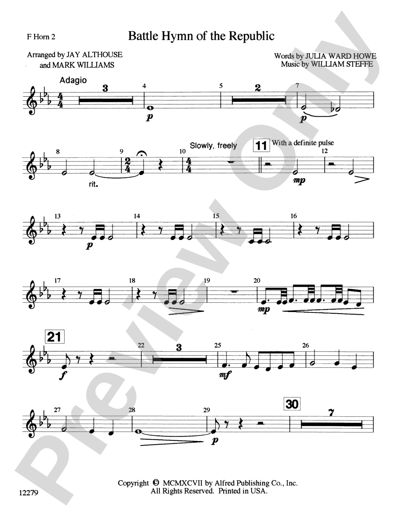 Battle Hymn of the Republic: 2nd F Horn: Choral SoundPax