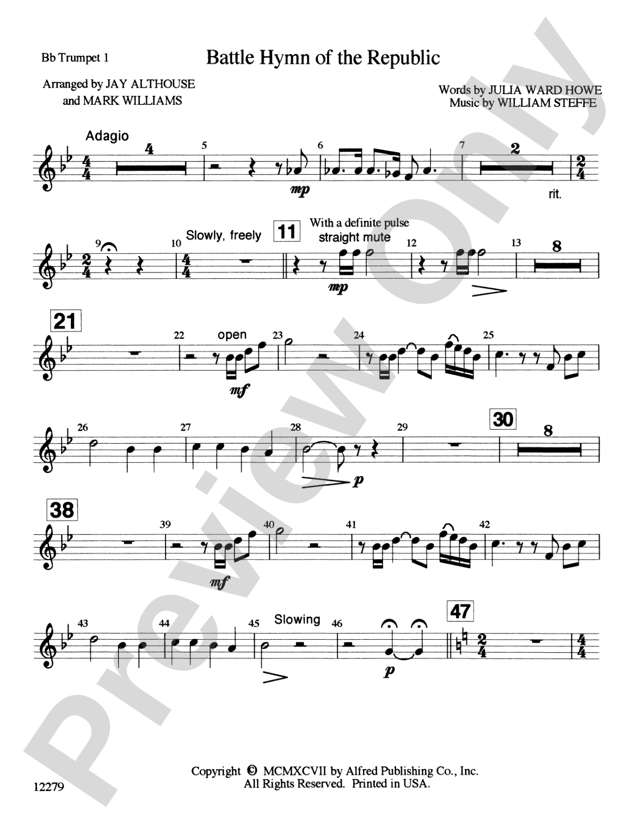 Battle Hymn of the Republic: 1st B-flat Trumpet: Choral SoundPax