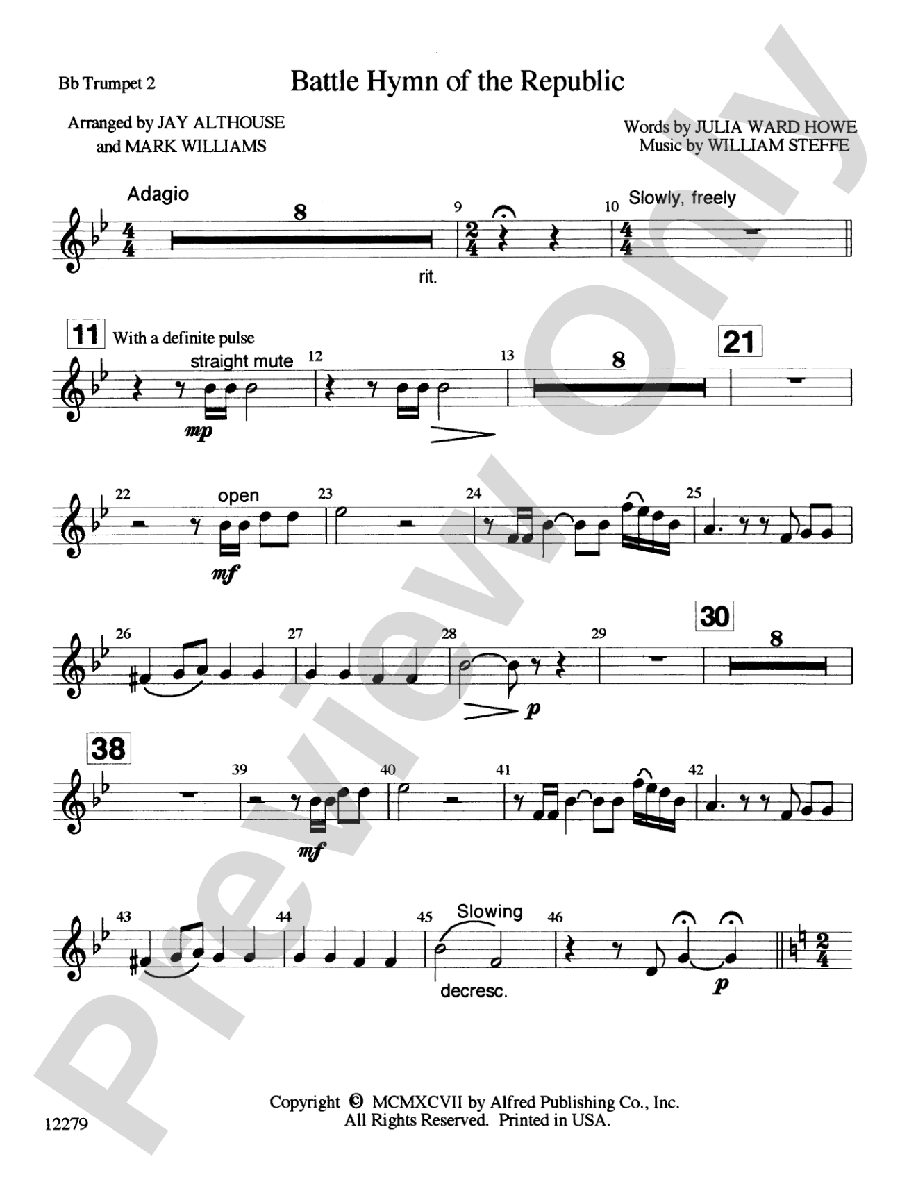 Battle Hymn of the Republic: 2nd B-flat Trumpet: Choral SoundPax